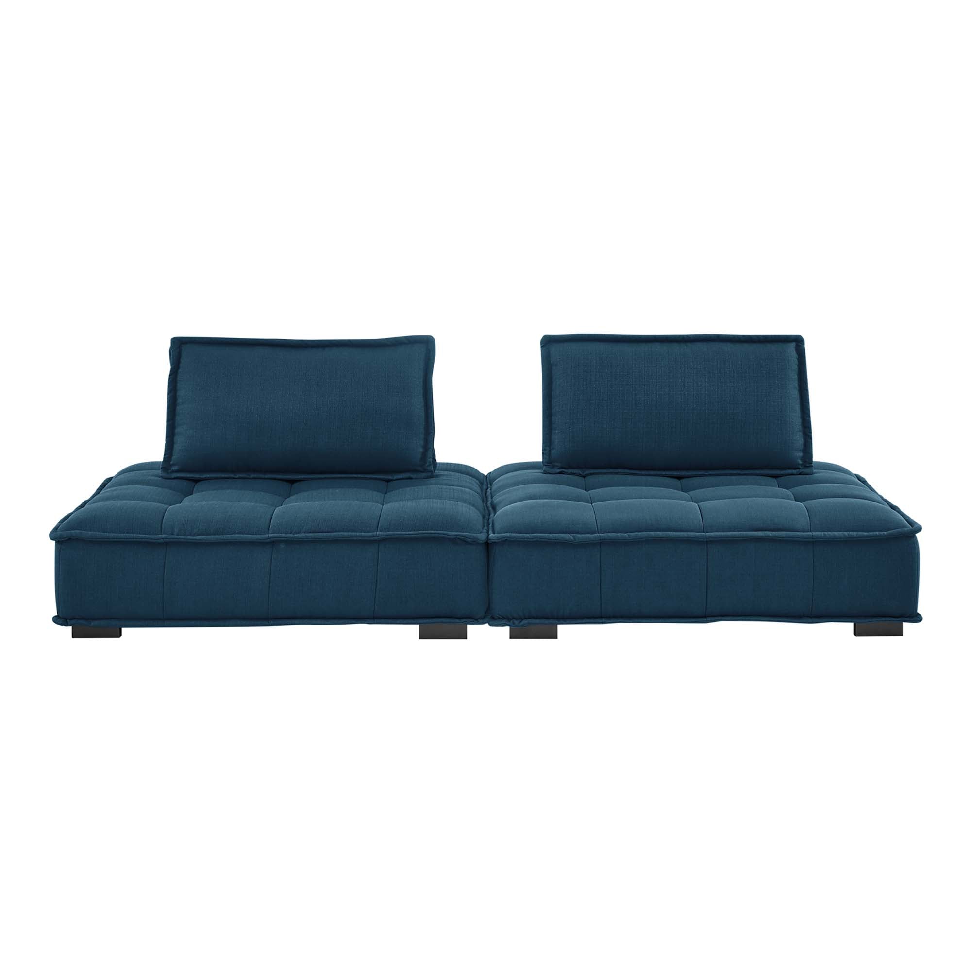 Saunter 2-Piece Tufted Fabric Fabric Loveseat - Beige