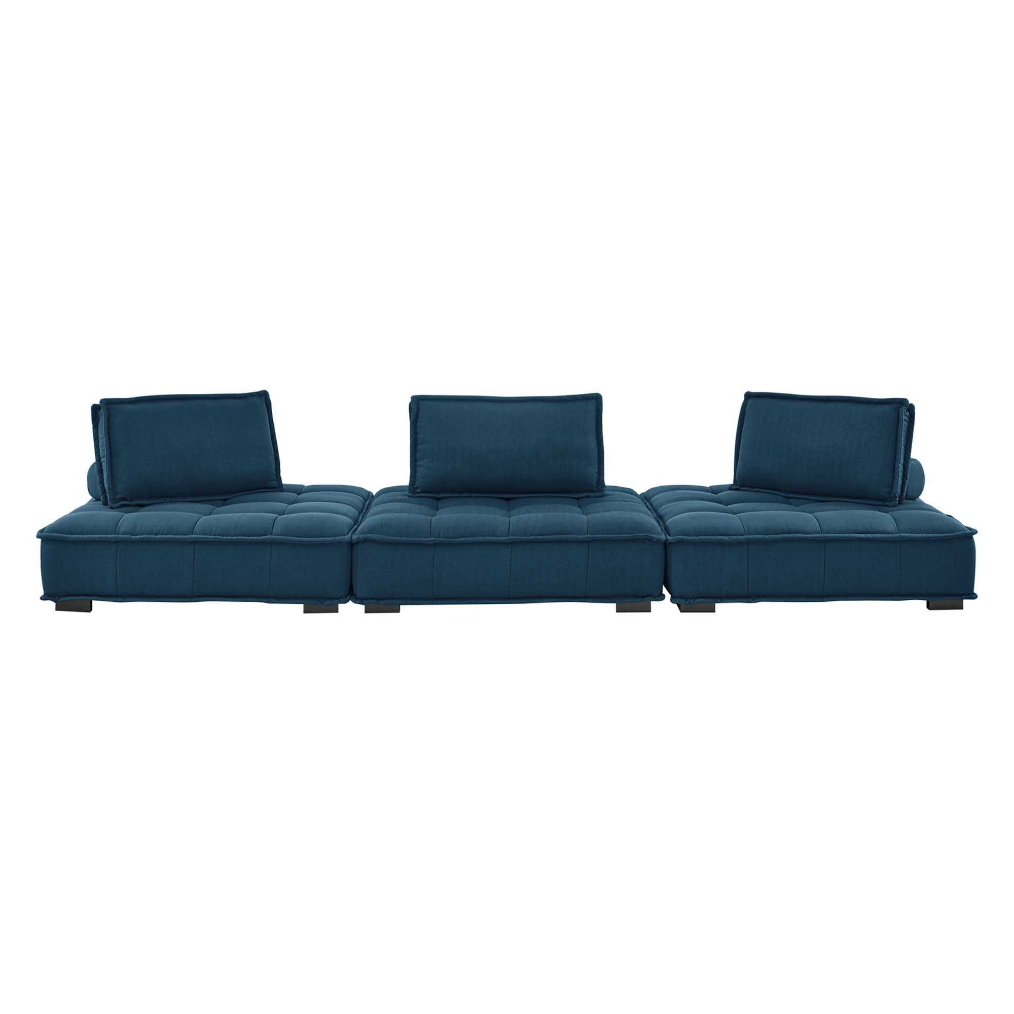 Saunter 3-Piece Tufted Fabric Fabric Sofa - Beige