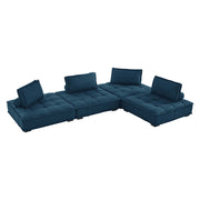 Saunter 4-Piece Tufted Fabric Fabric Sectional Sofa - Azure