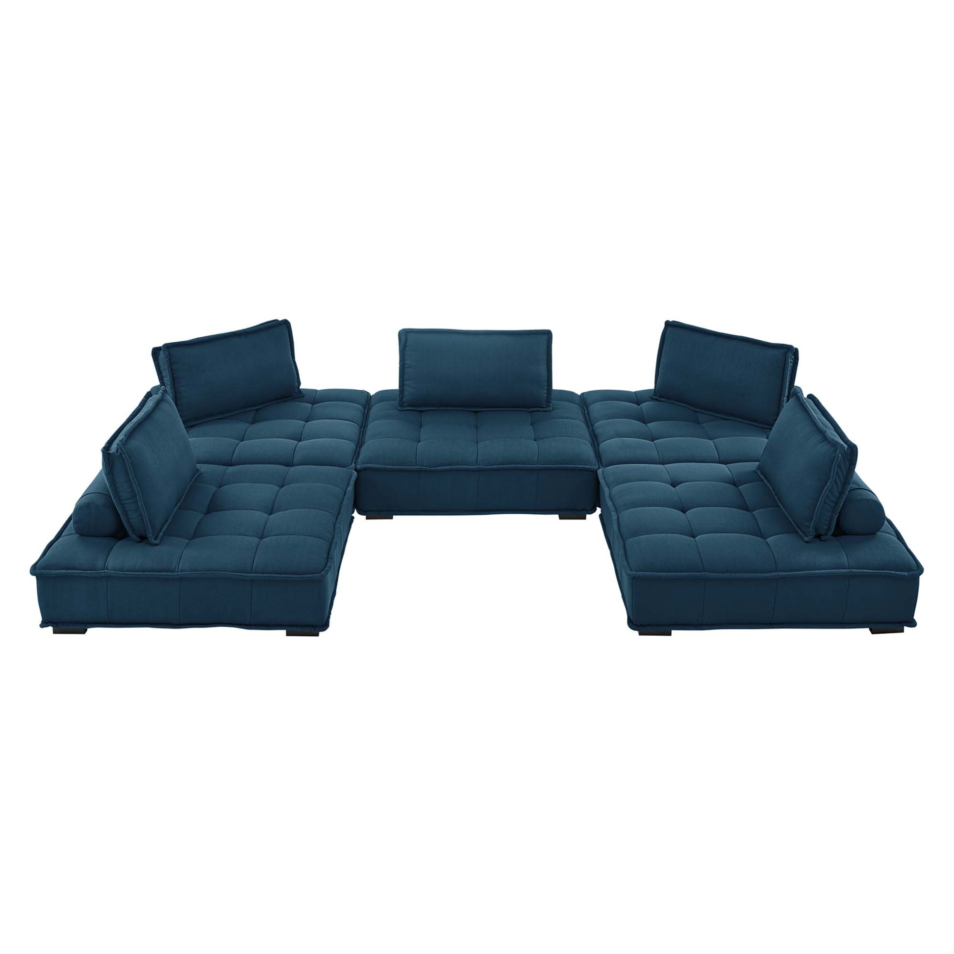 Saunter 5-Piece Tufted Fabric Fabric Sectional Sofa - Beige