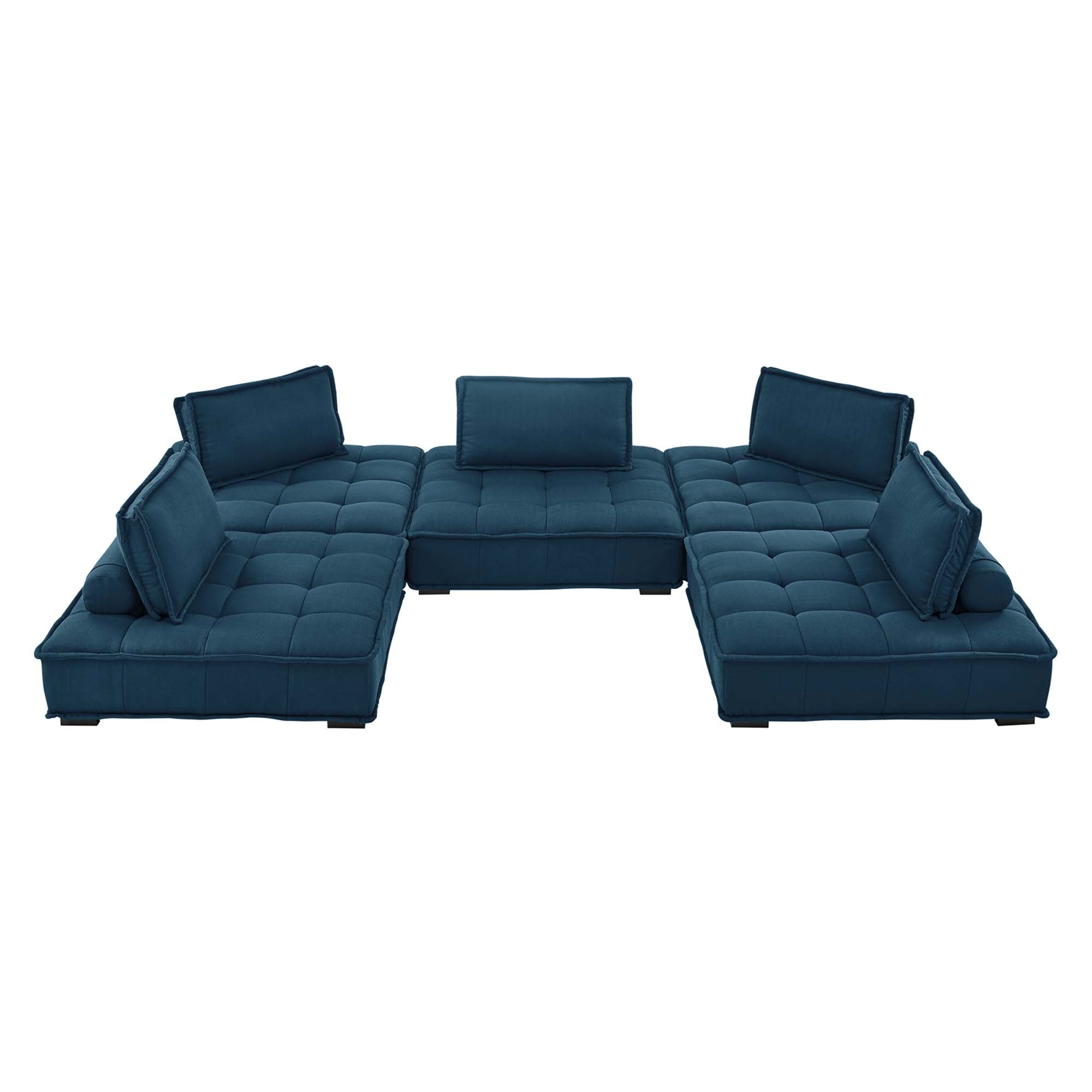 Saunter 5-Piece Tufted Fabric Fabric Sectional Sofa - Beige
