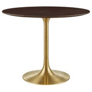 Lippa 36" Round Wood Dining Table - Gold Cherry Walnut