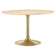 Lippa 48" Round Wood Dining Table - Gold Natural