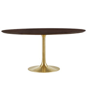Lippa 60" Round Wood Dining Table - Gold Cherry Walnut