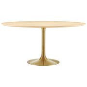 Lippa 60" Round Wood Dining Table - Gold Natural