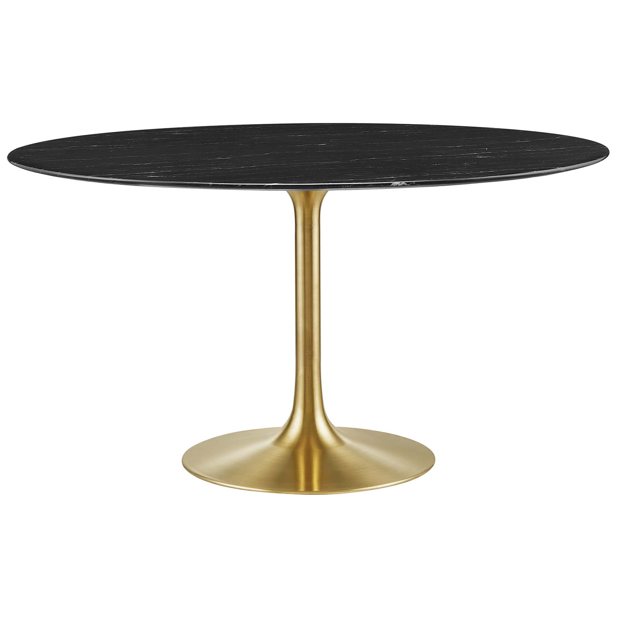 Lippa 54" Round Faux Marble Dining Table - Gold Black