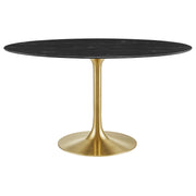 Lippa 54" Oval Faux Marble Dining Table - Gold Black