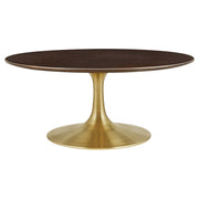 Lippa 36" Round Wood Coffee Table - Gold Cherry Walnut