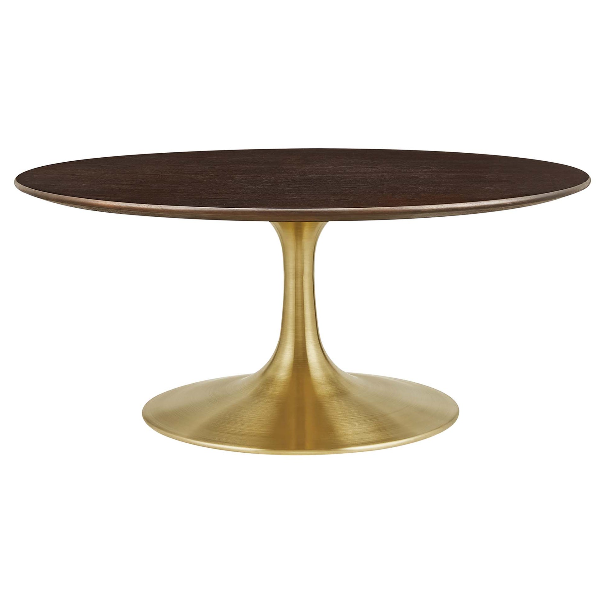 Lippa 36" Round Wood Coffee Table - Gold Cherry Walnut
