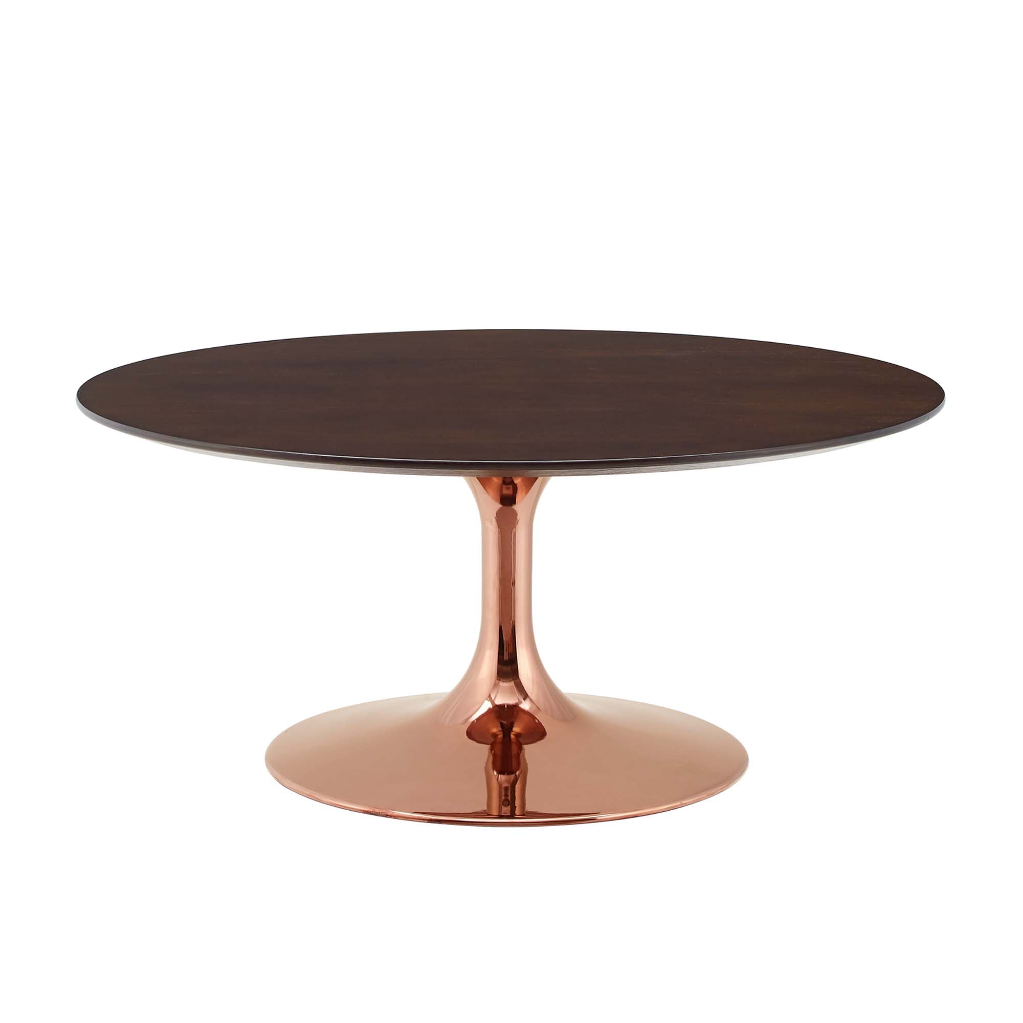Lippa 36" Round Wood Coffee Table - Rose Cherry Walnut