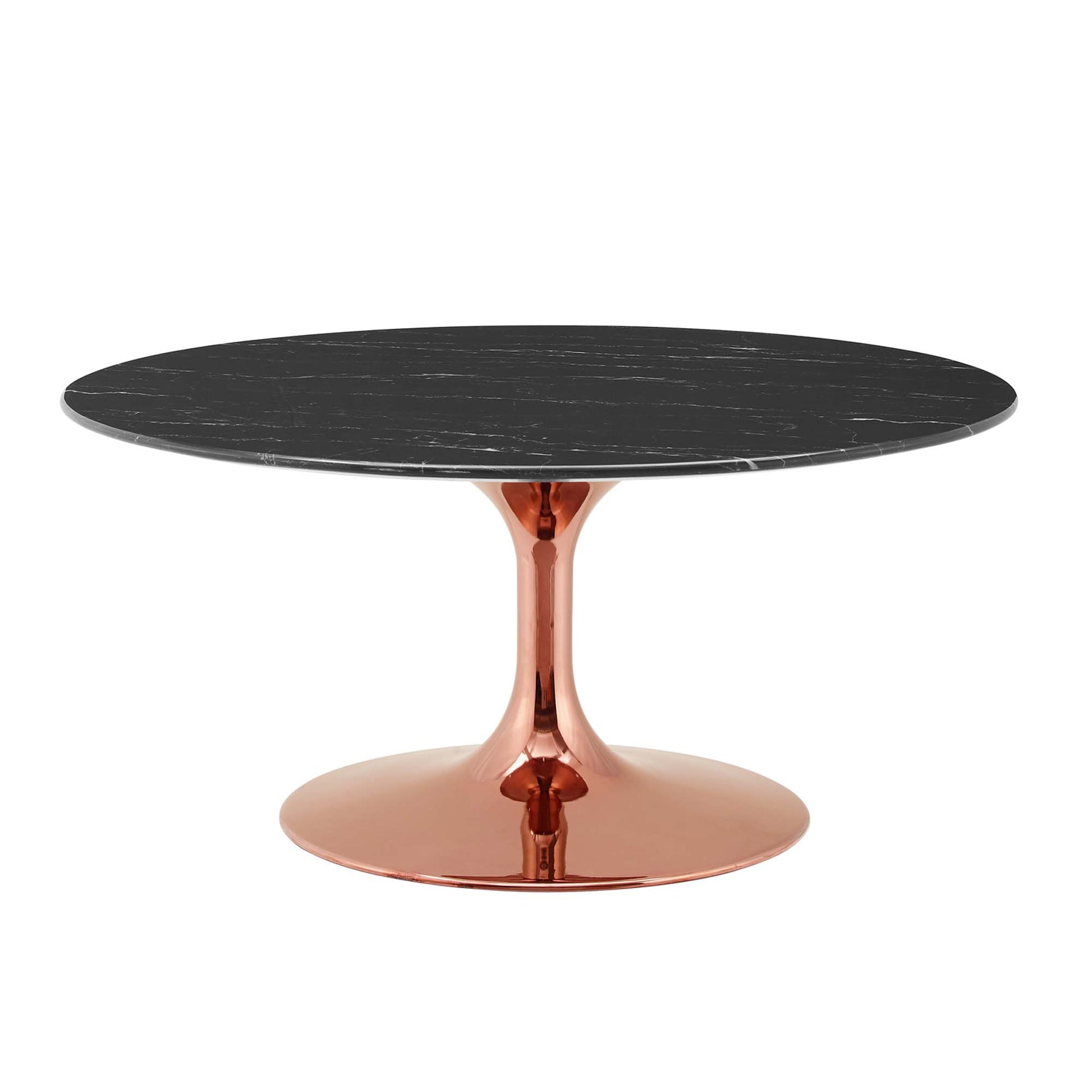 Lippa 36" Faux Marble Coffee Table - Rose Black