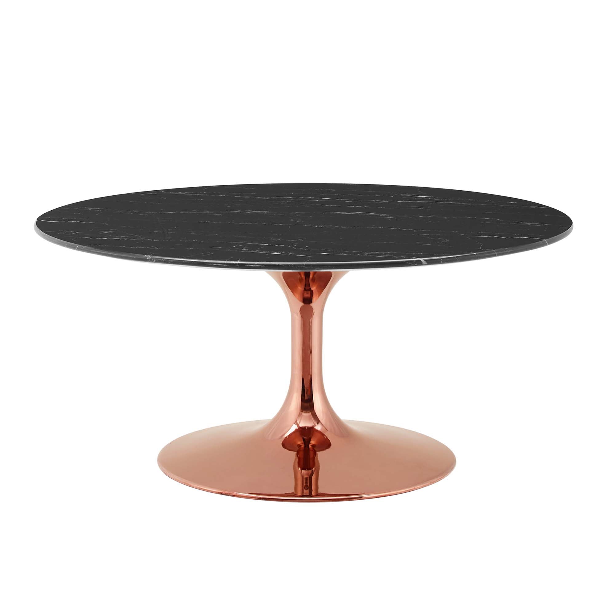 Lippa 36" Faux Marble Coffee Table - Rose Black