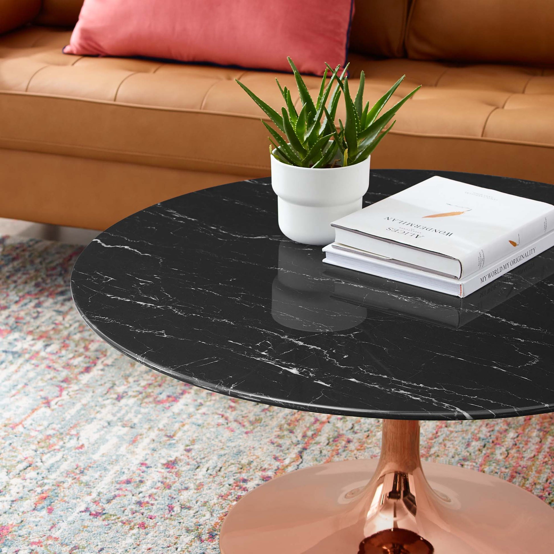 Lippa 36" Faux Marble Coffee Table