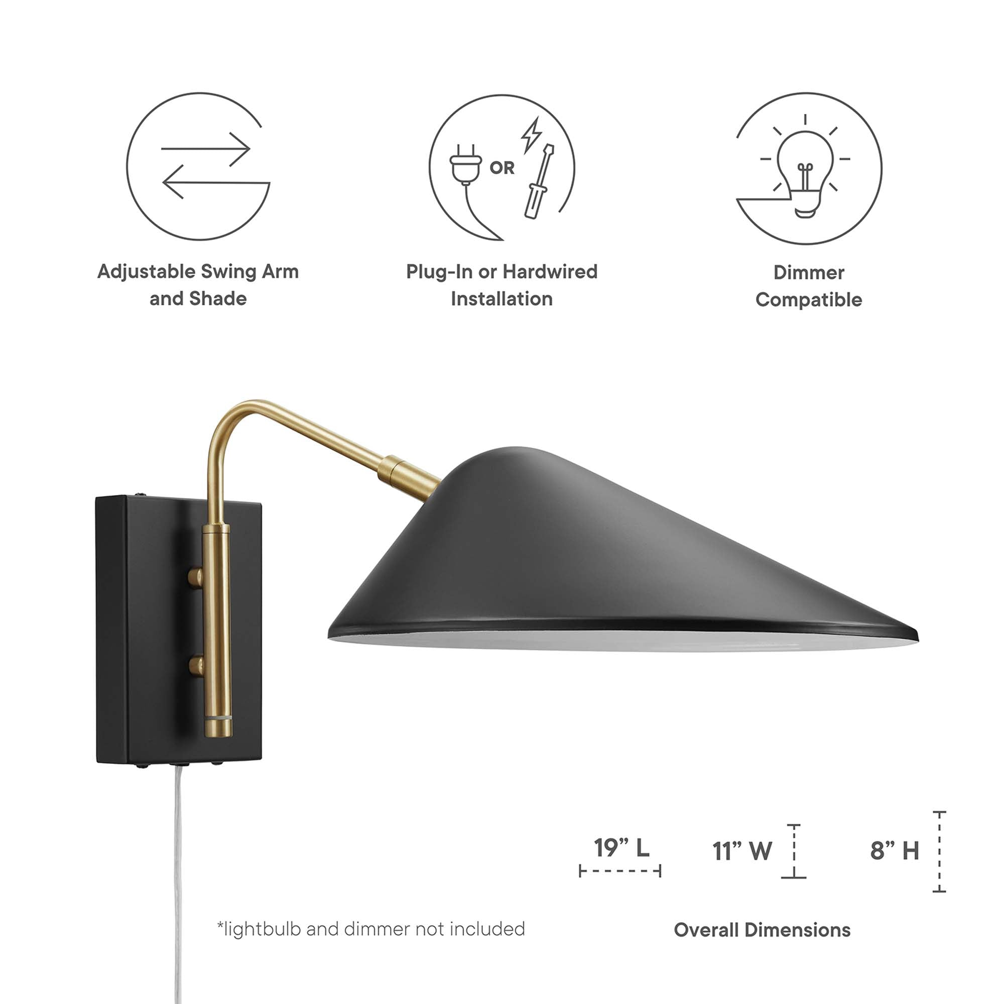 Journey 7" Swing Arm Wall Sconce - White