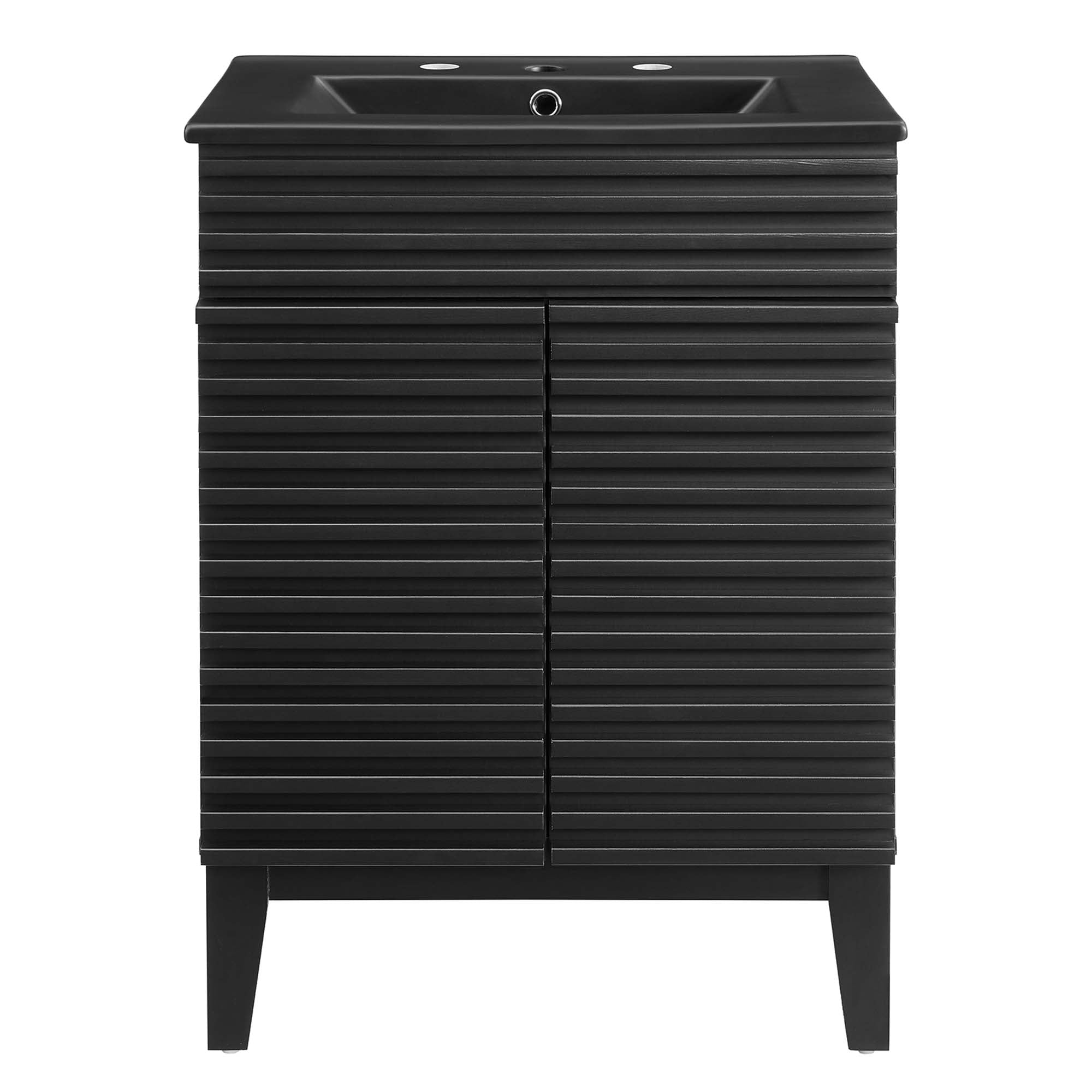 Render Bathroom Vanity with Black Basin Included - Charcoal Black
