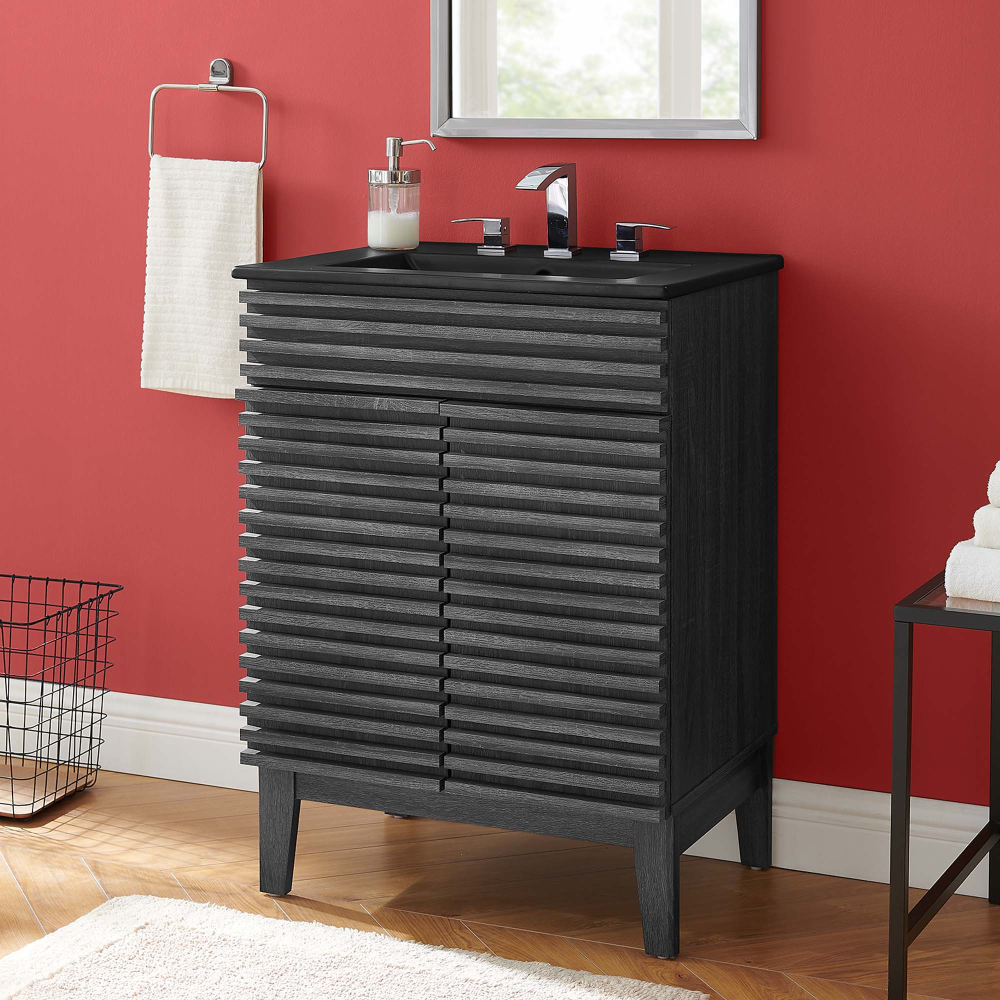 Render Bathroom Vanity with Black Basin Included