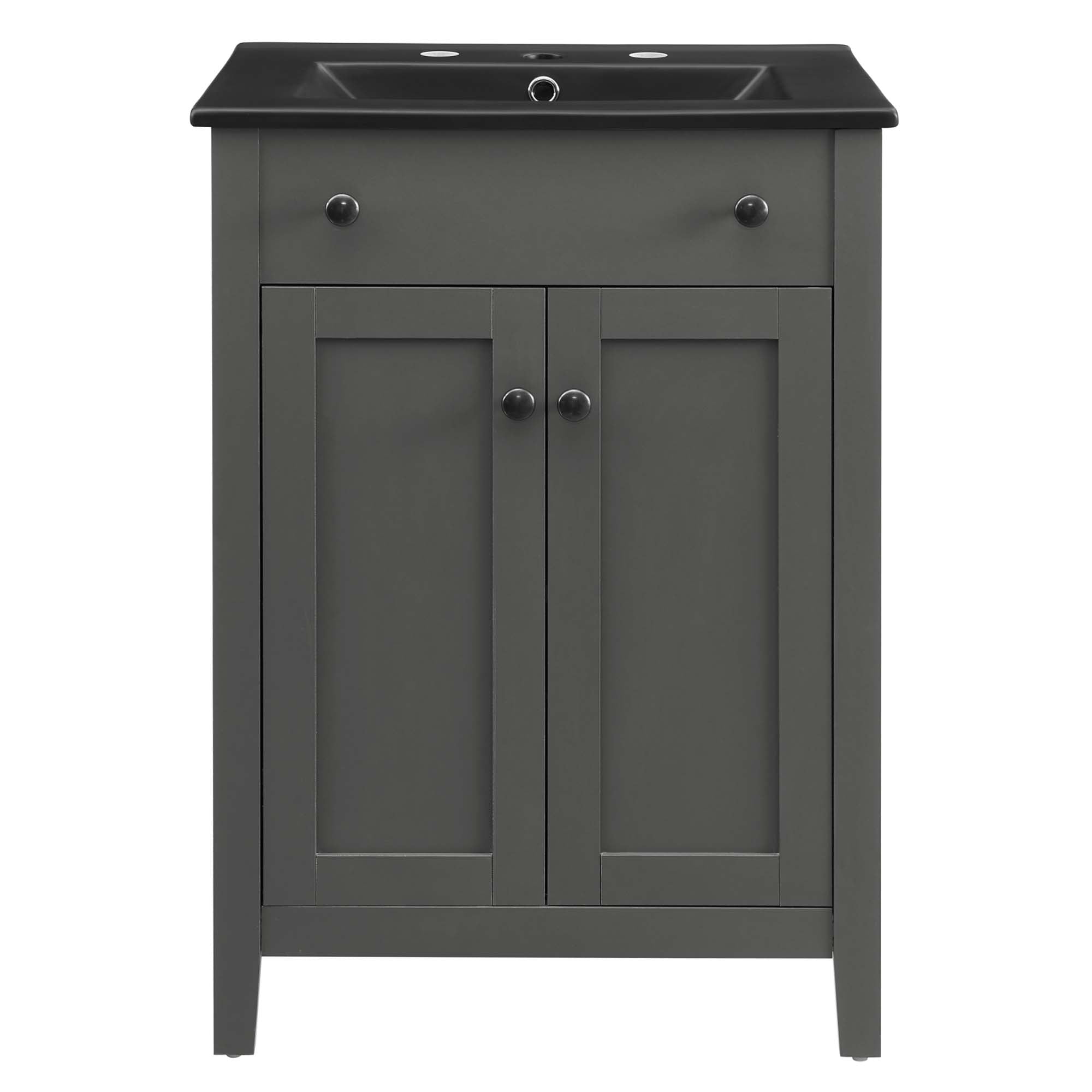 Nantucket 24" Bathroom Vanity - White Black