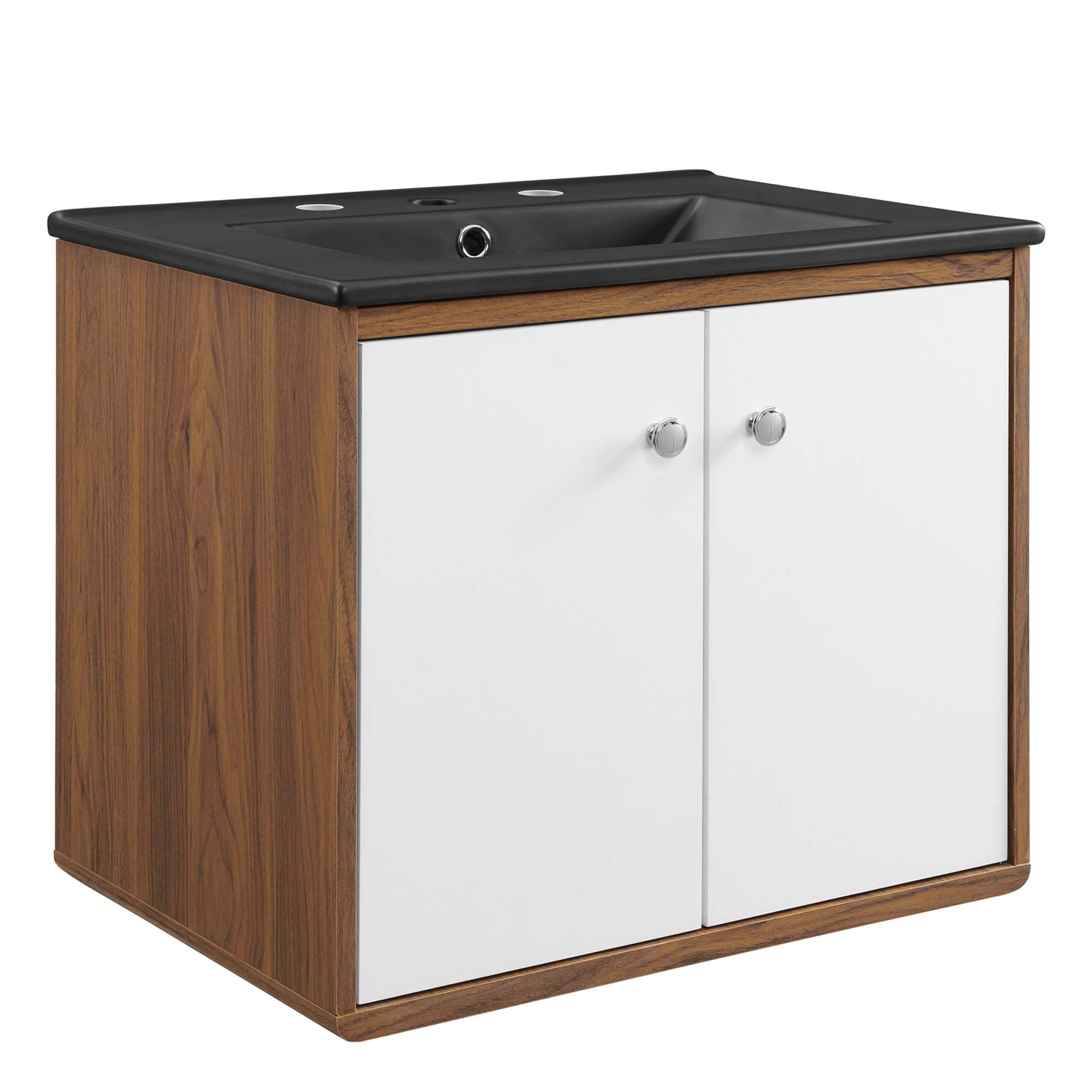 Transmit 24" Wall-Mount Bathroom Vanity - White Black