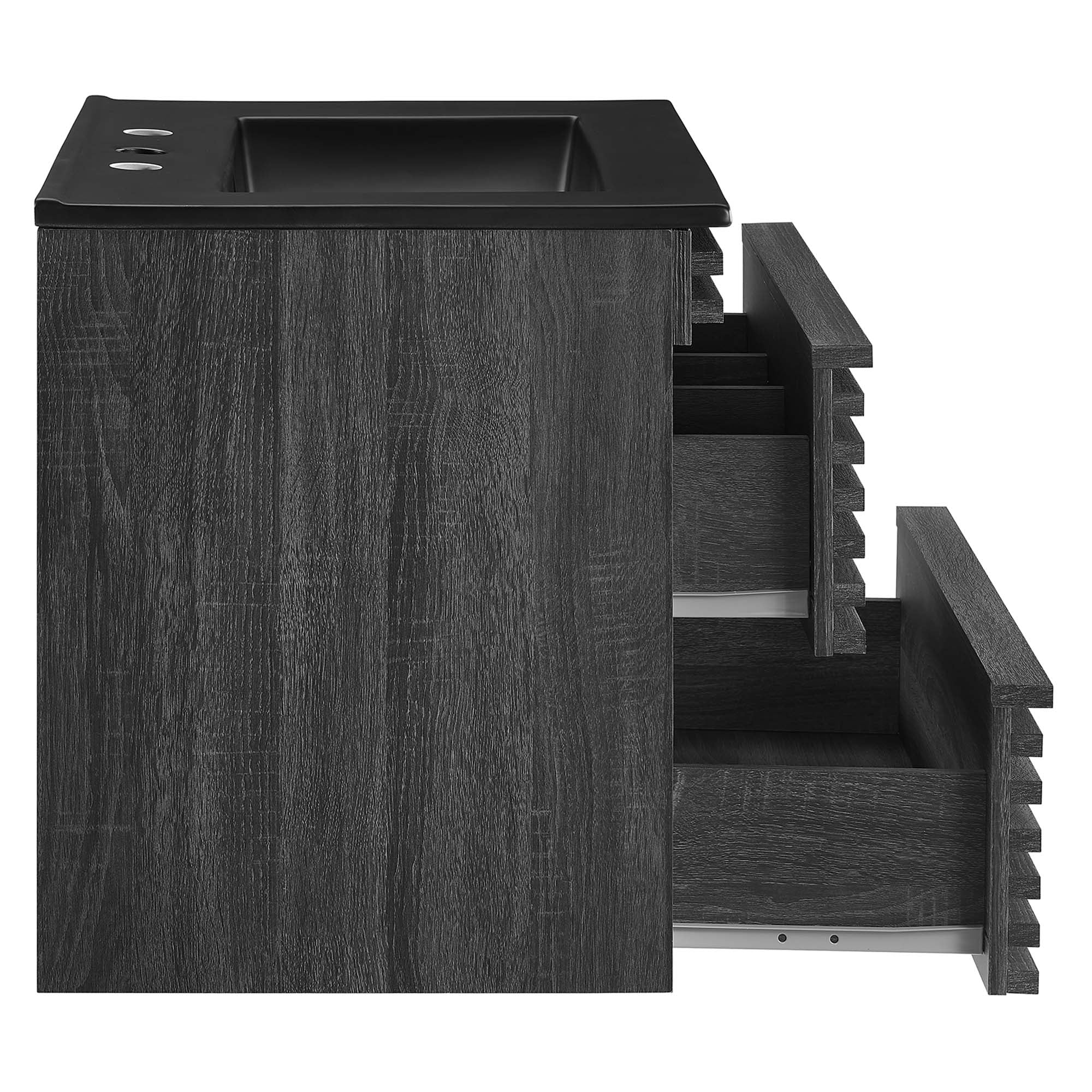 Render 24" Wall-Mount Bathroom Vanity - Walnut Black