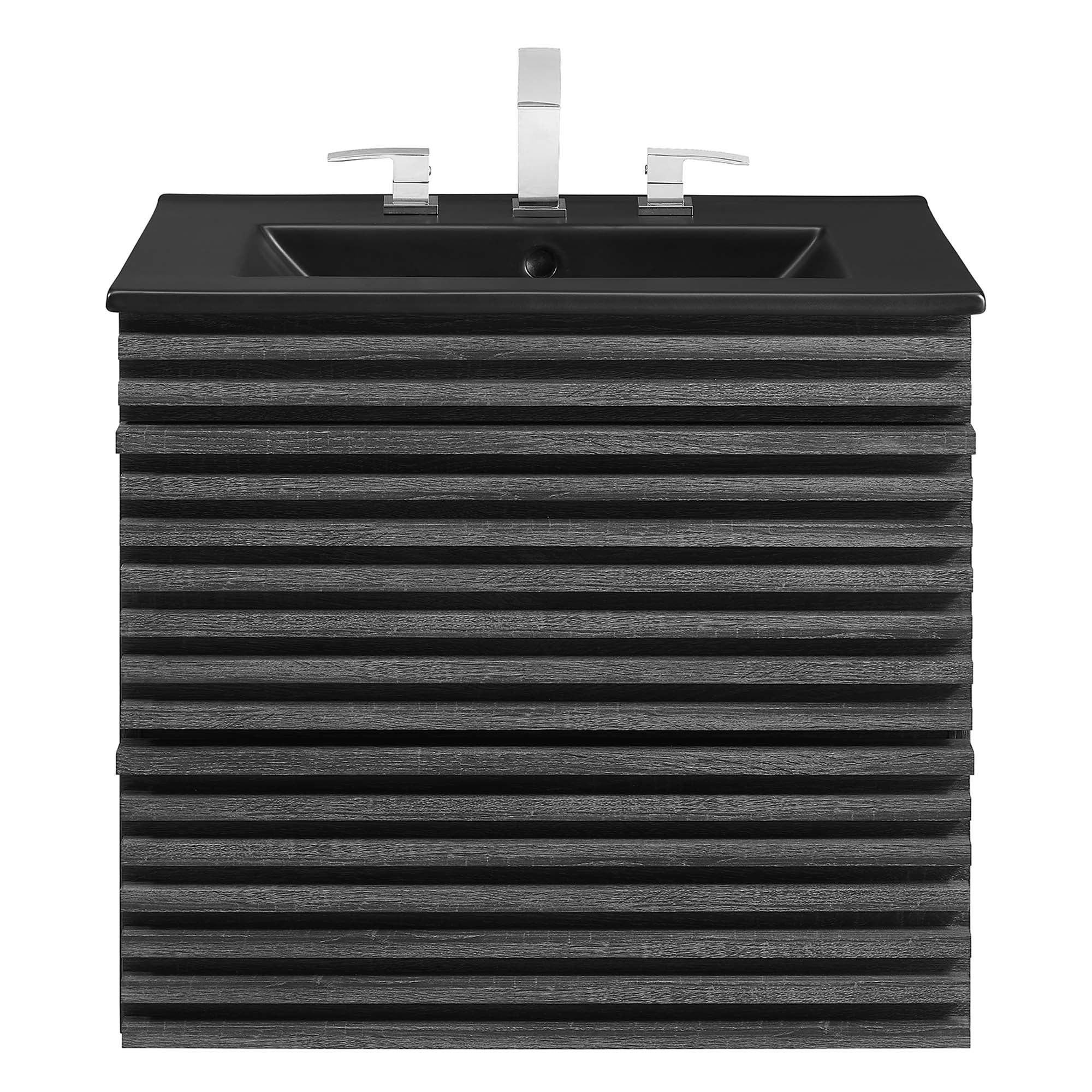 Render 24" Wall-Mount Bathroom Vanity - White Black