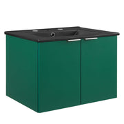 Maybelle Wall-Mount Bathroom Vanity Basin Included - Green Black