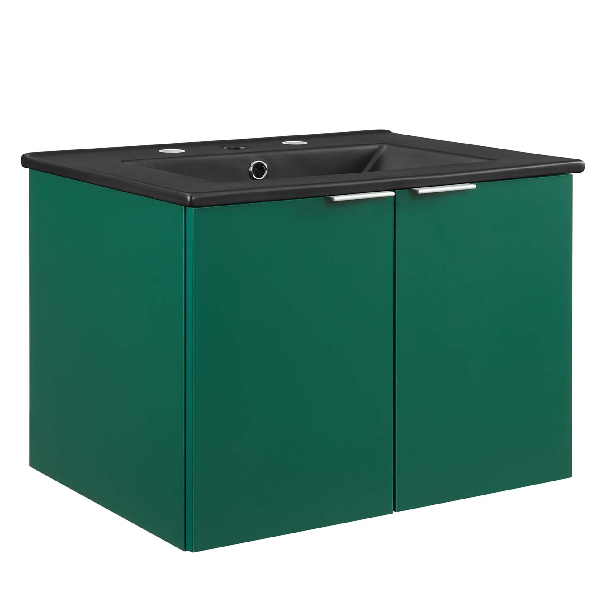 Maybelle Wall-Mount Bathroom Vanity Basin Included - Green Black