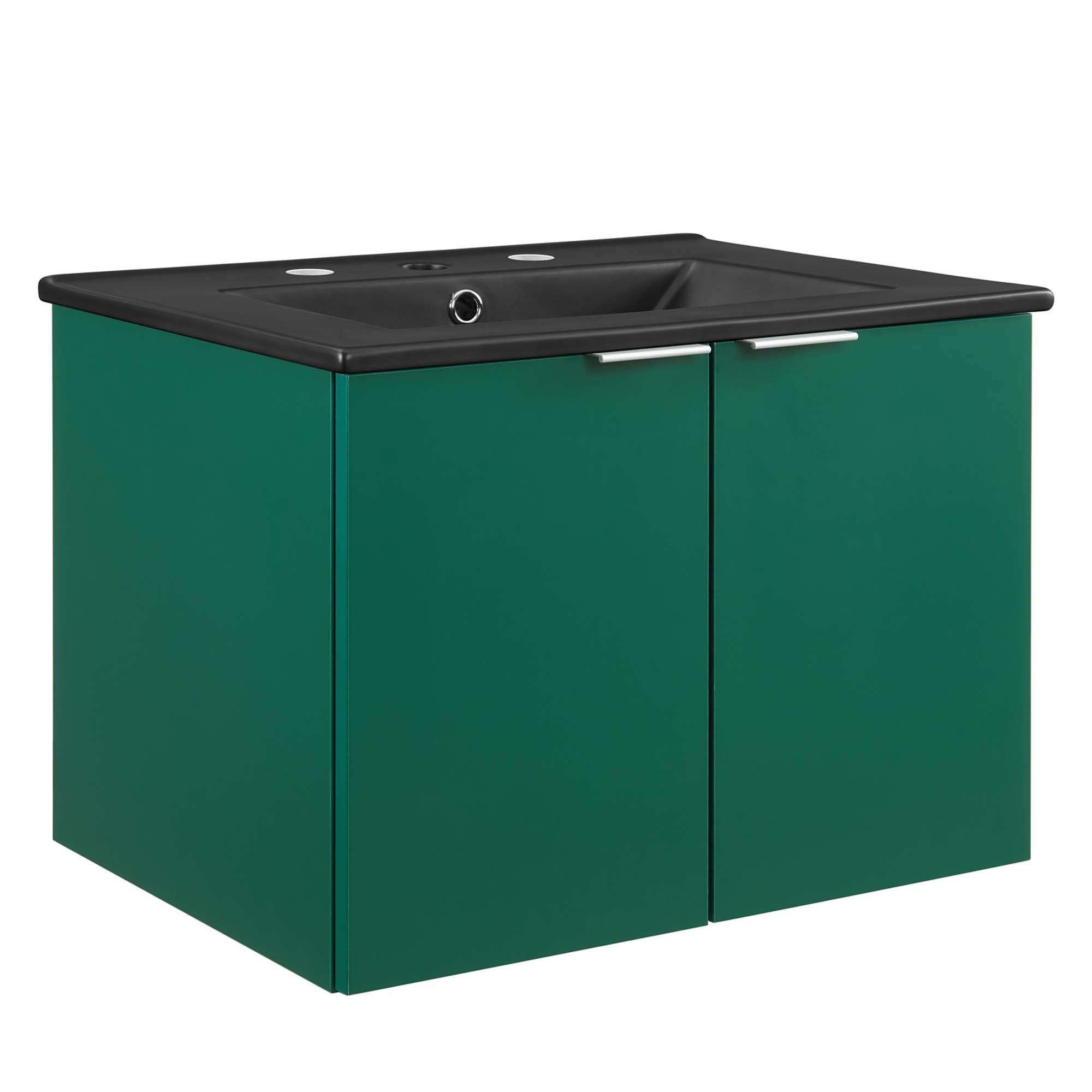 Maybelle Wall-Mount Bathroom Vanity Basin Included - Green Black