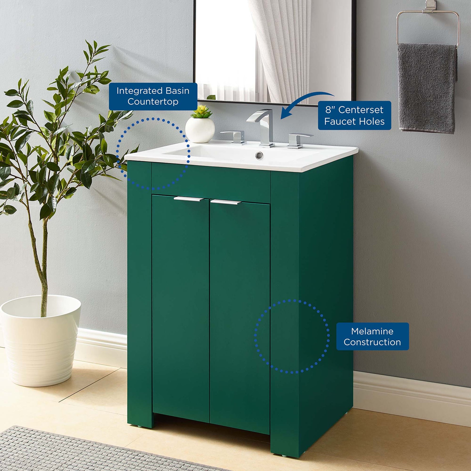 Maybelle 24" Bathroom Vanity - Navy White