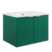 Maybelle 24" Wall-Mount Bathroom Vanity - Green White