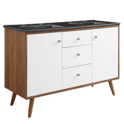 Transmit 48" Double Sink Bathroom Vanity - Walnut Black