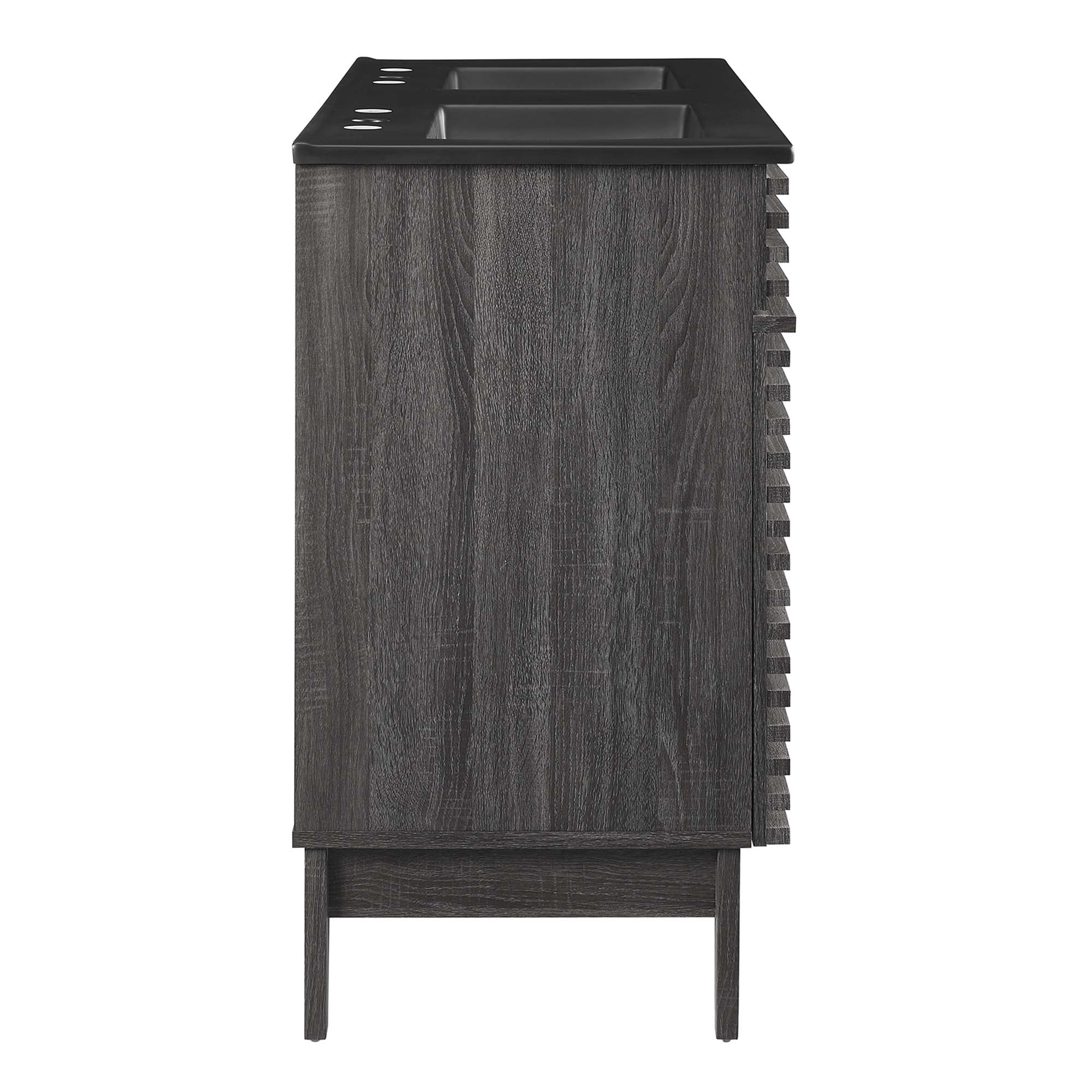 Render 48" Bathroom  Vanity with Black Basin Included - Walnut Black