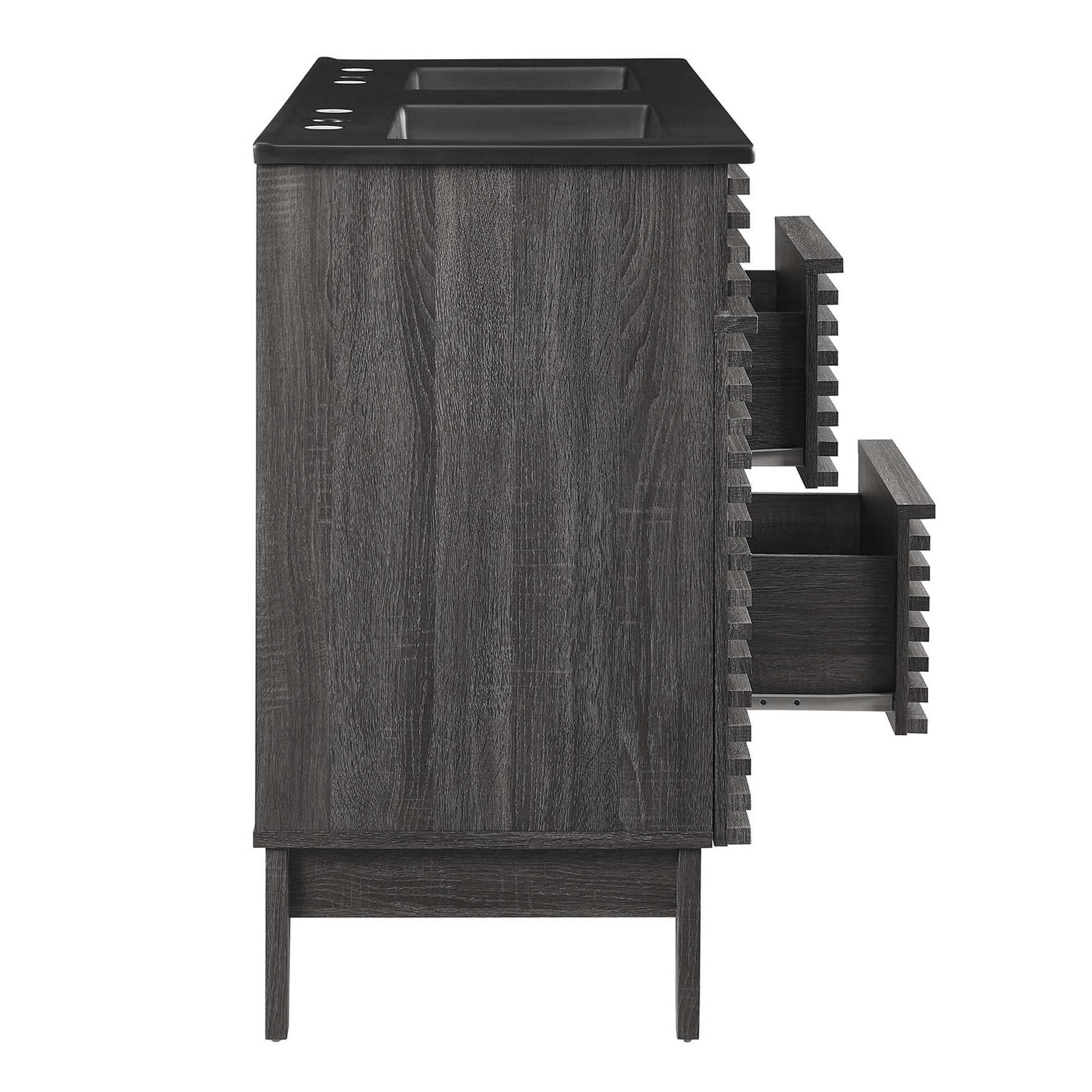 Render 48" Bathroom  Vanity with Black Basin Included - White Black