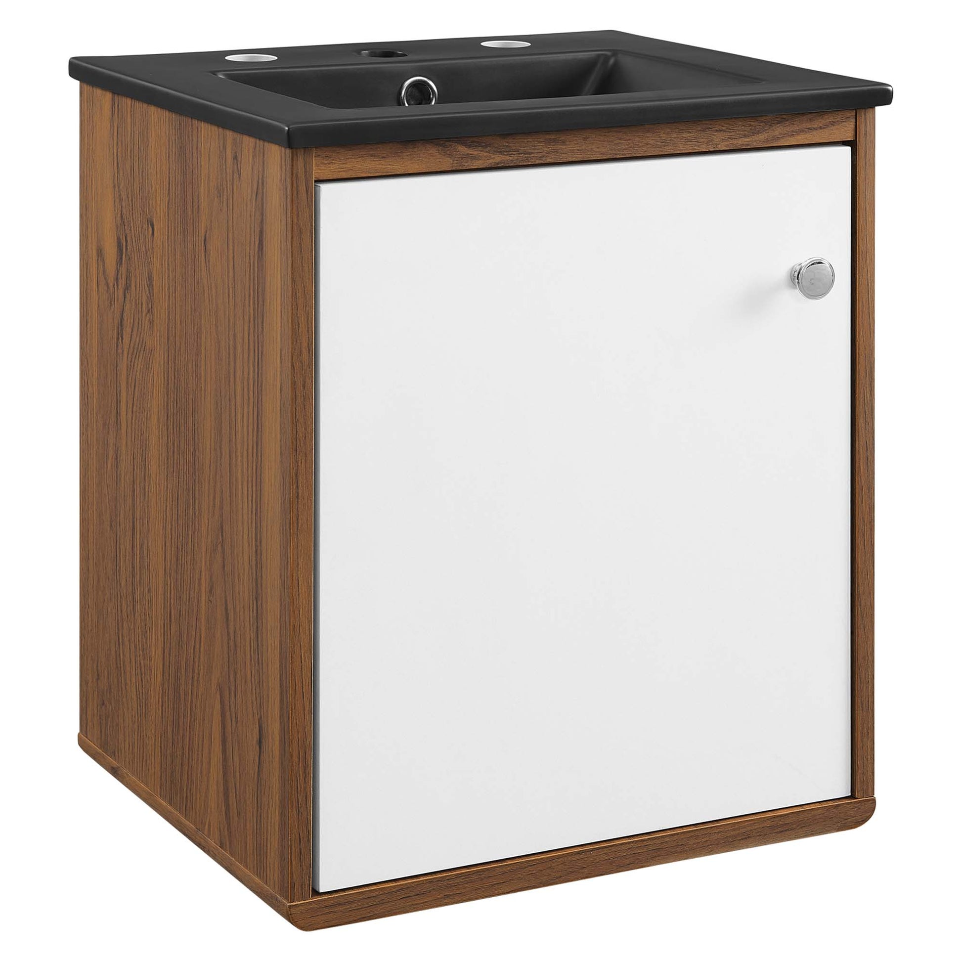 Transmit 18" Wall-Mount Bathroom Vanity - Walnut Black