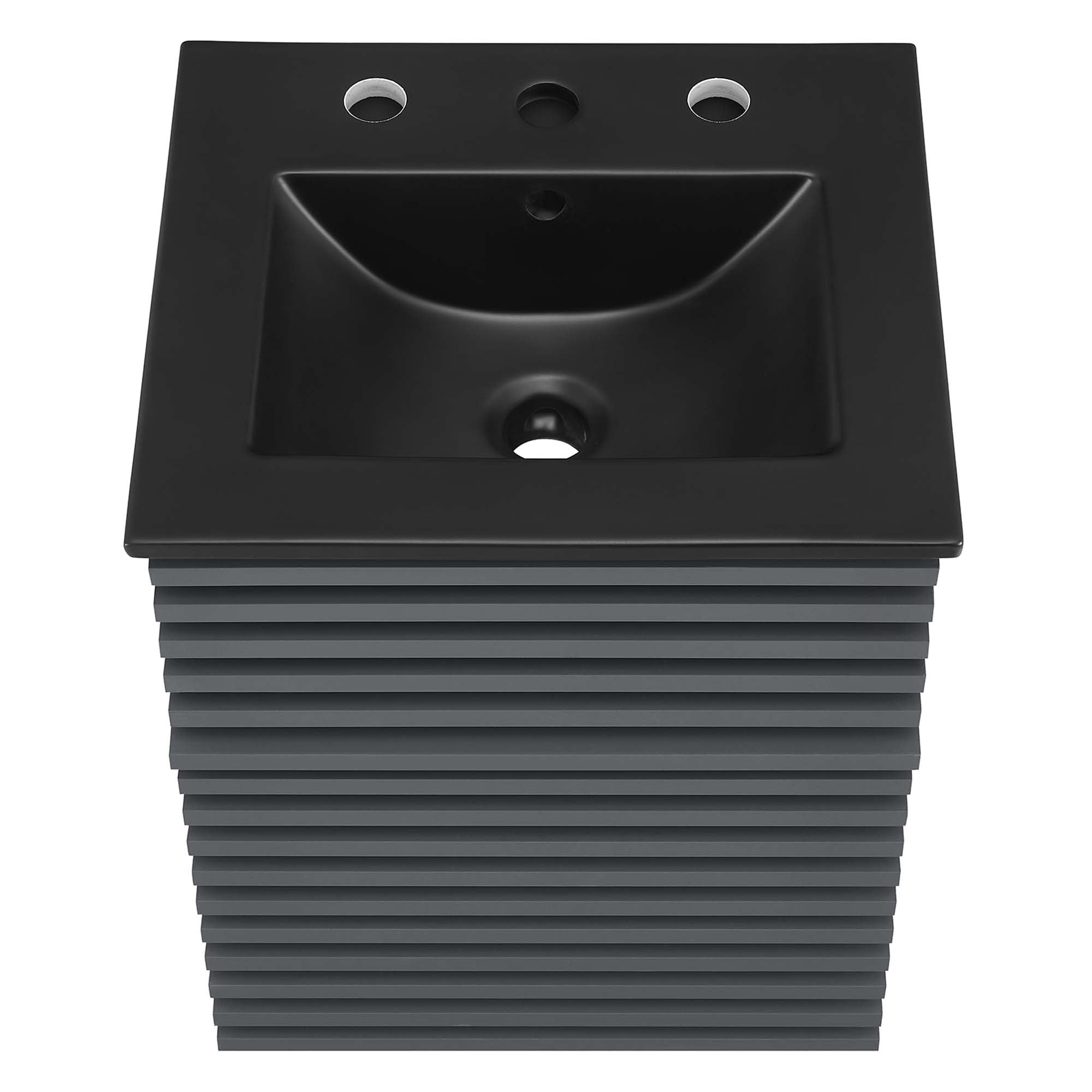 Render Wall-Mount Bathroom Vanity with Black Basin Included