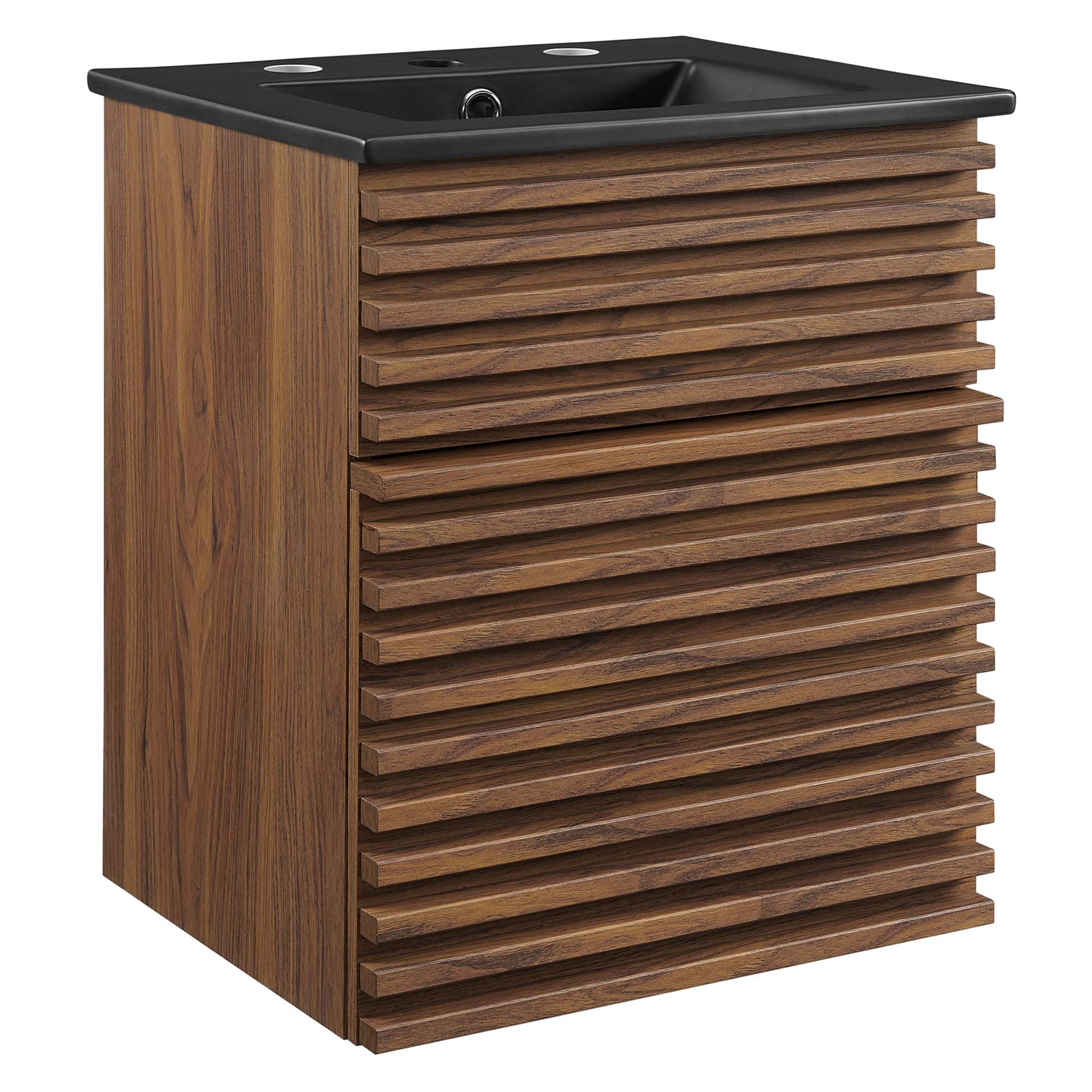 Render Wall-Mount Bathroom Vanity with Black Basin Included