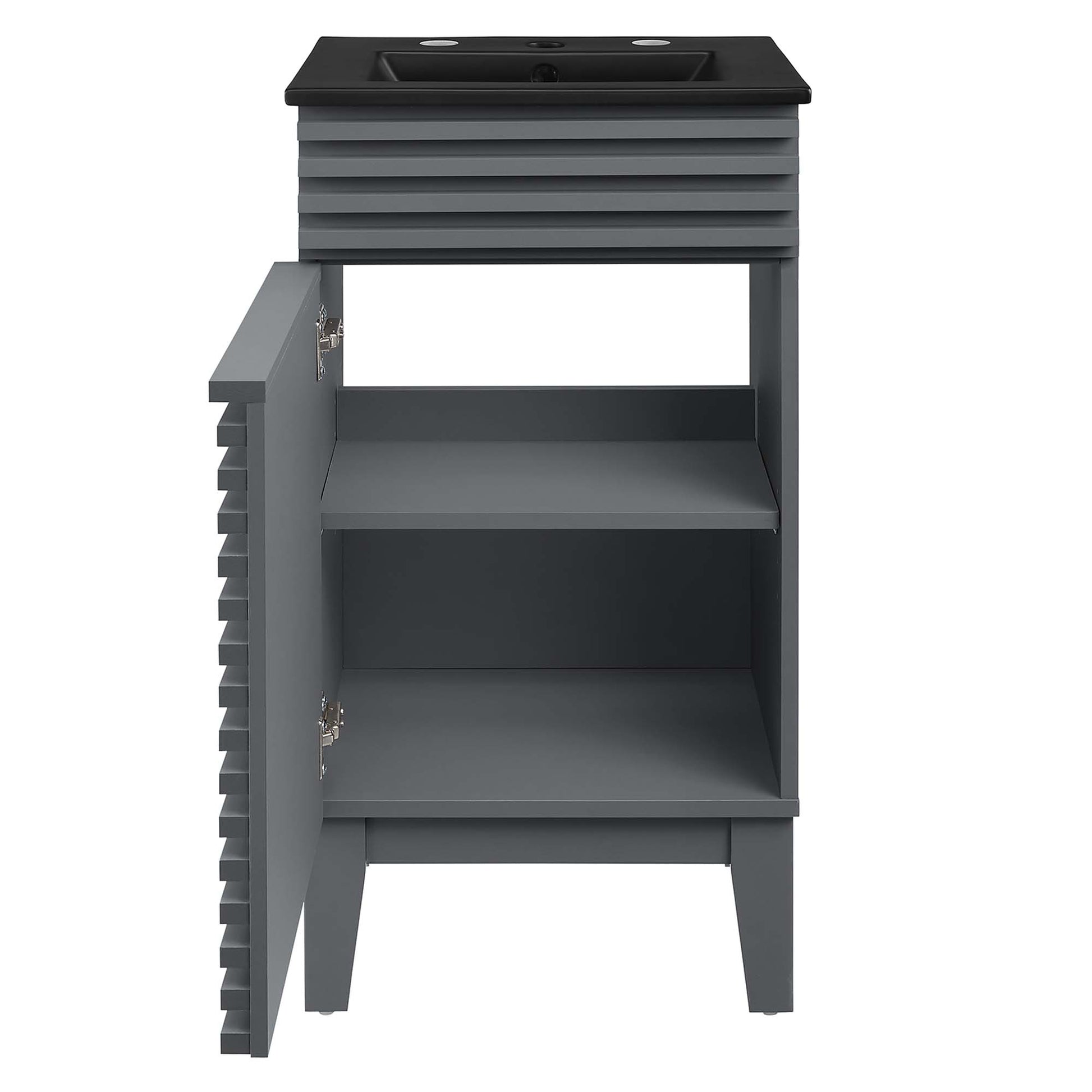 Render 18" Bathroom Vanity - White Walnut Black