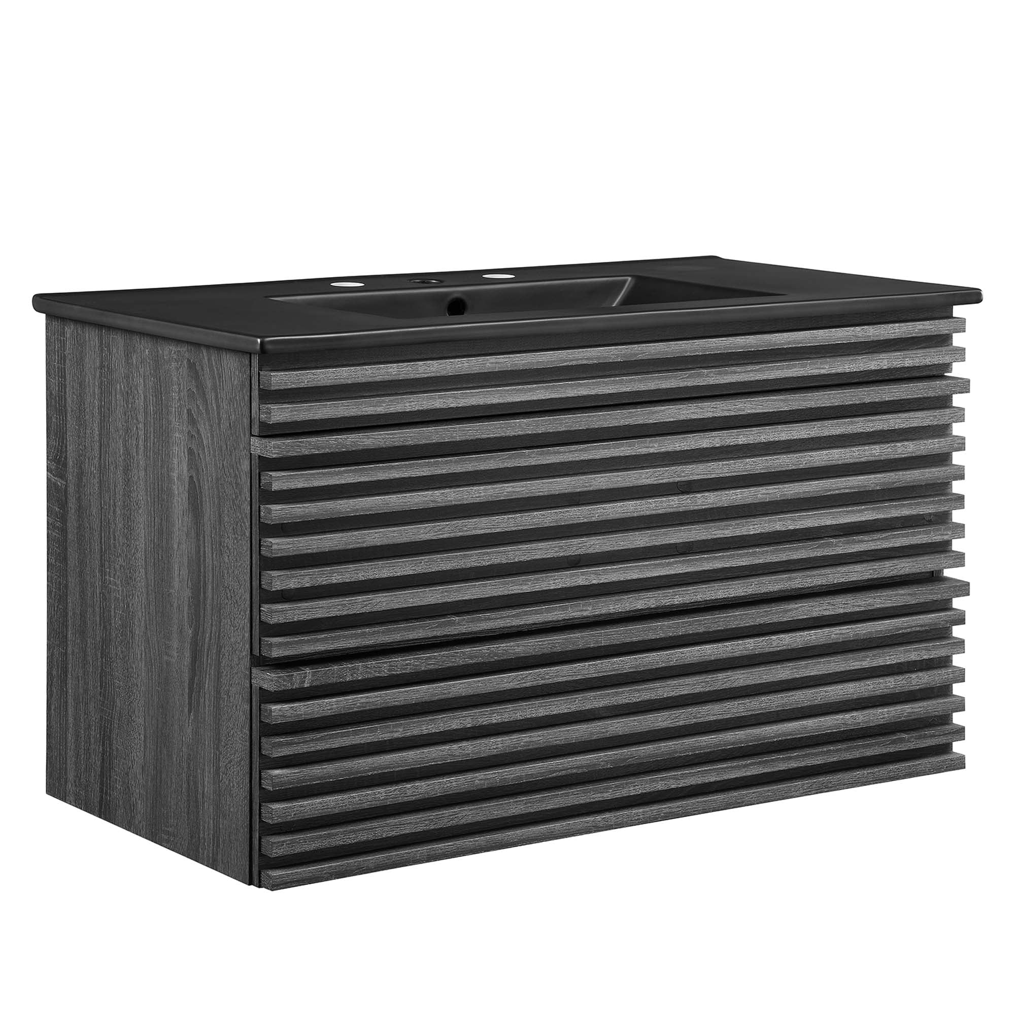 Render 36" Wall-Mount Bathroom Vanity - Charcoal Black
