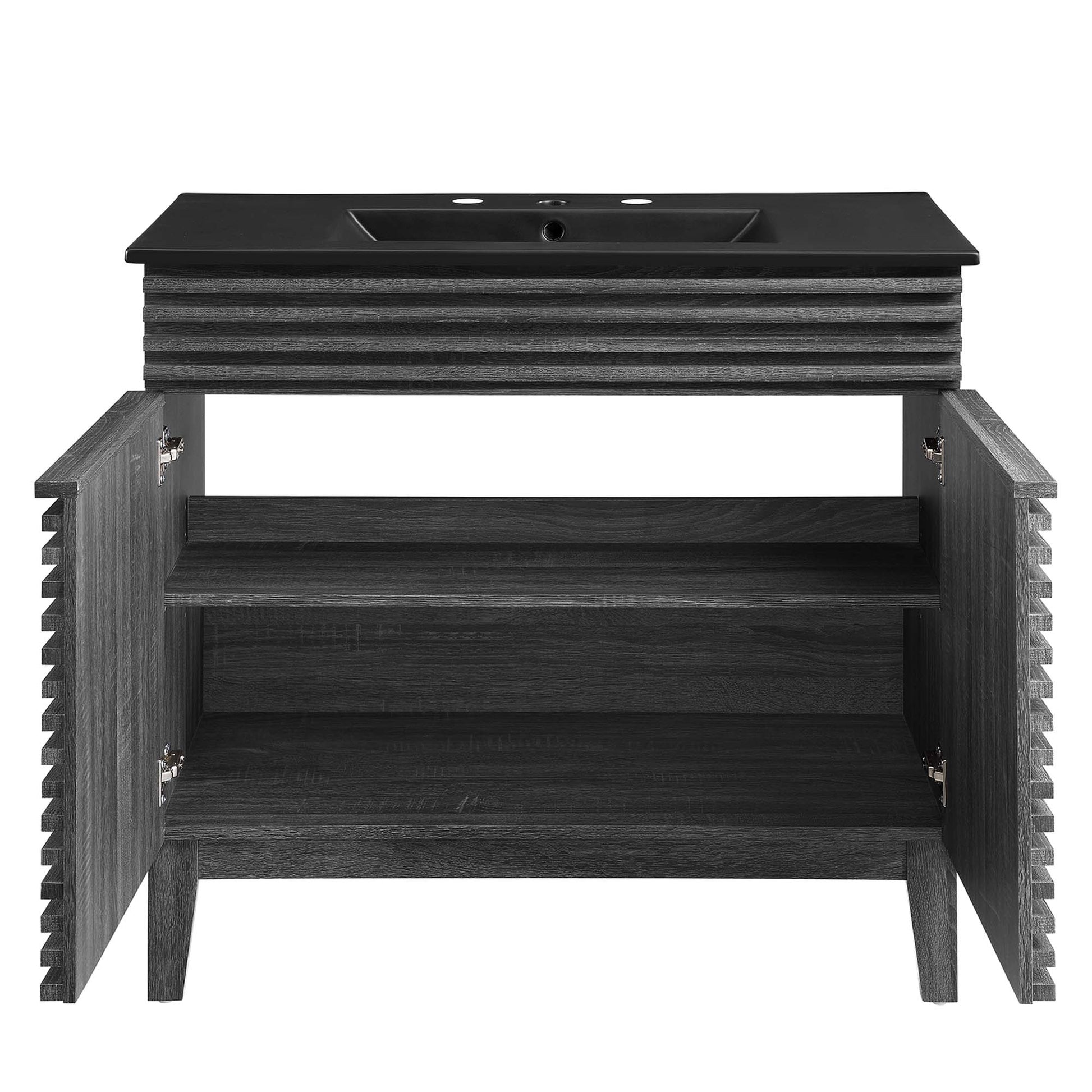 Render 36" Bathroom Vanity - White Walnut Black