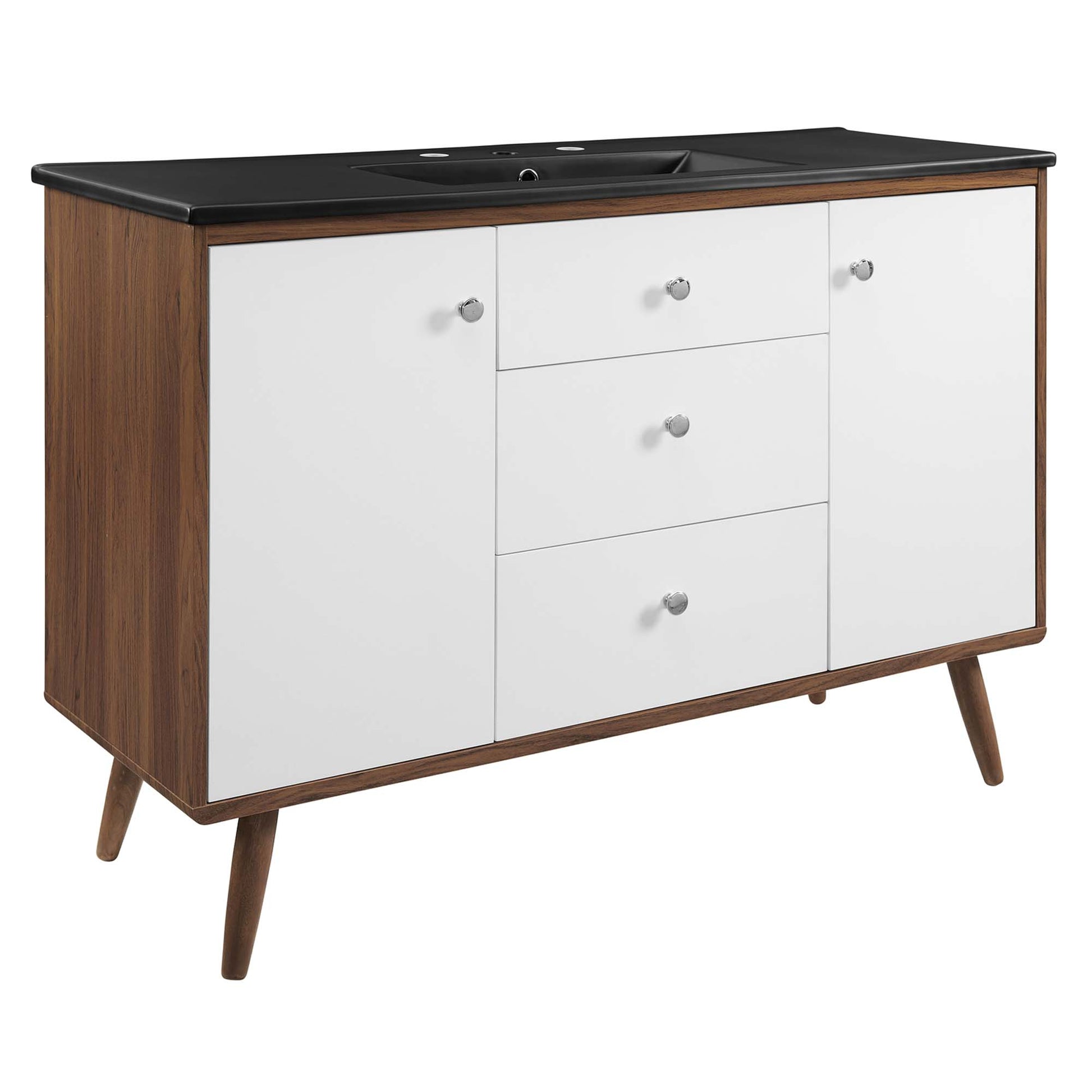Transmit 48" Single Sink Bathroom Vanity - Walnut Black