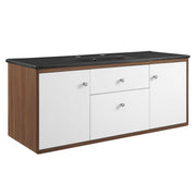 Transmit 48" Wall-Mount Bathroom Vanity - Walnut Black