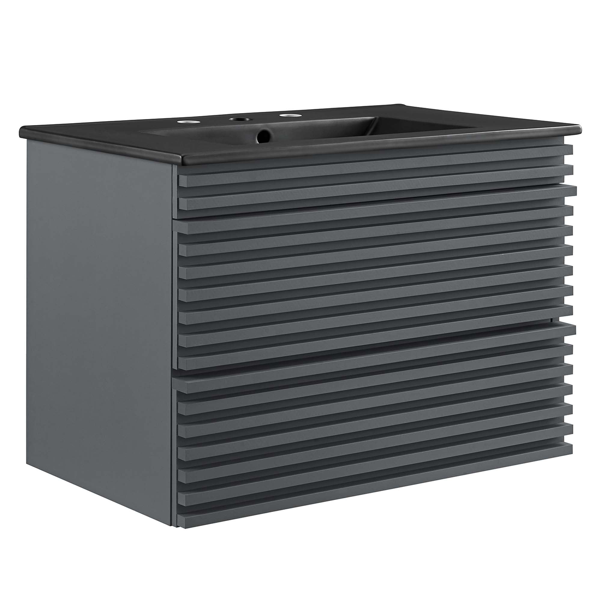 Render 30" Wall-Mount Bathroom Vanity - Gray Black