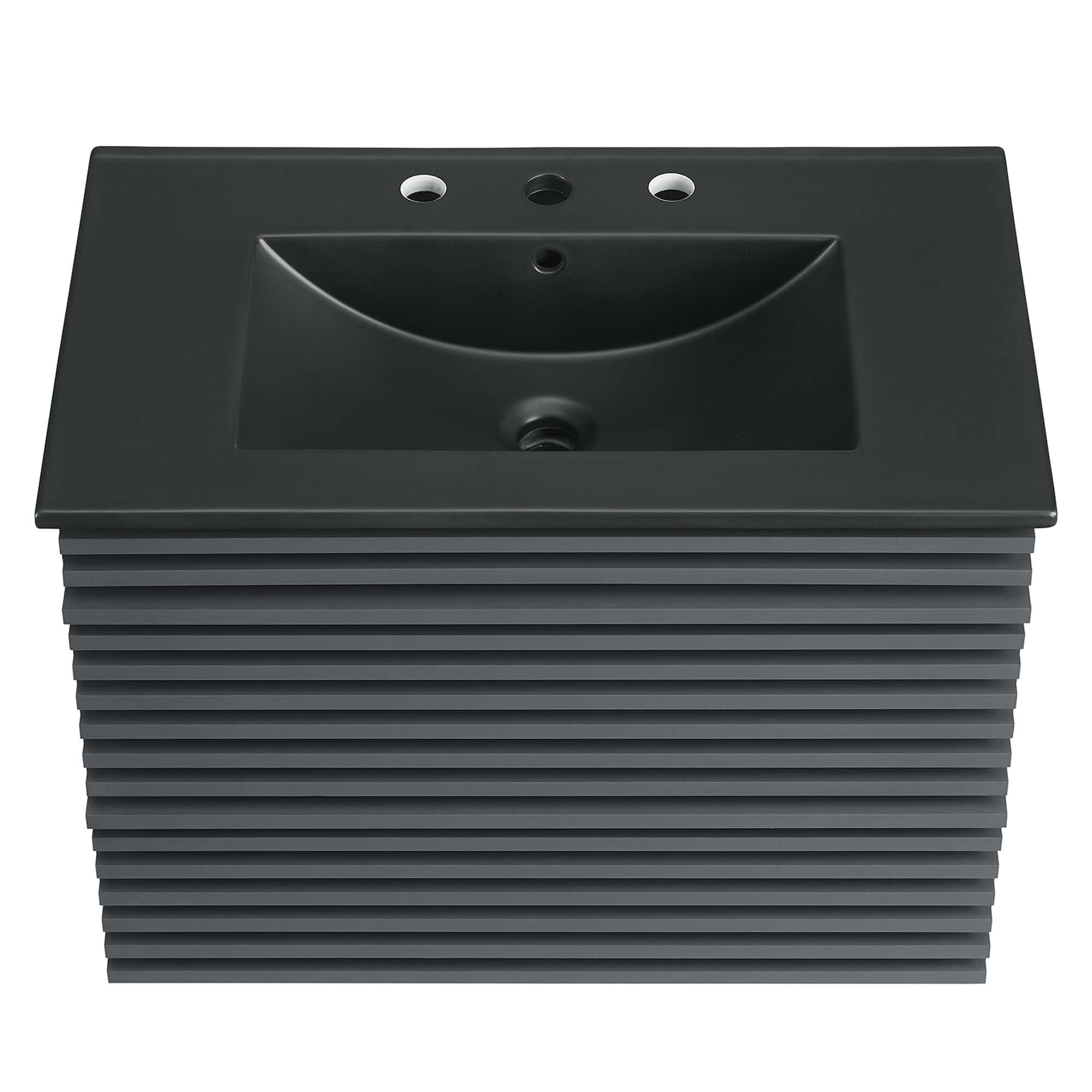 Render 30" Wall-Mount Bathroom Vanity - White Walnut Black