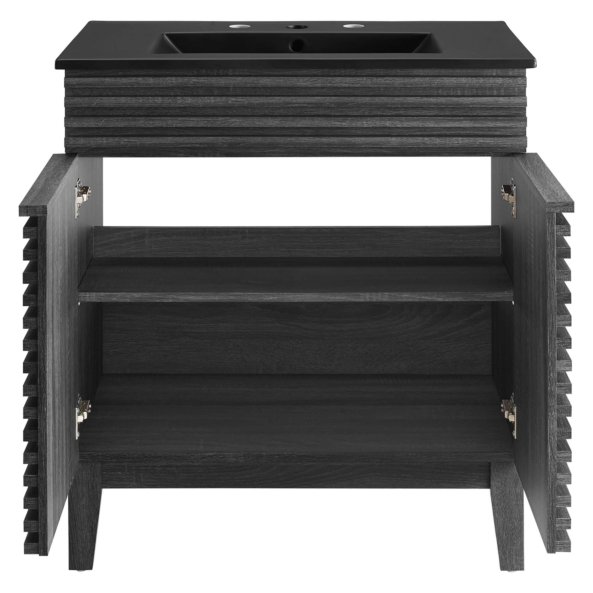 Render 30" Bathroom Vanity - White Walnut Black