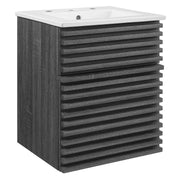 Render 18" Wall-Mount Bathroom Vanity - Charcoal White