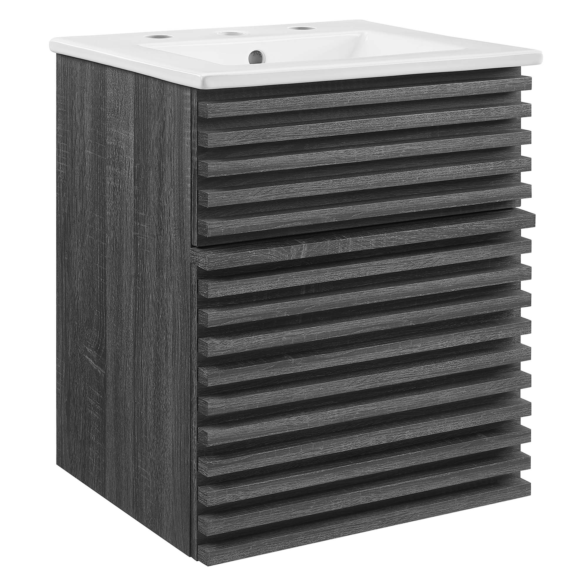Render 18" Wall-Mount Bathroom Vanity - Charcoal White