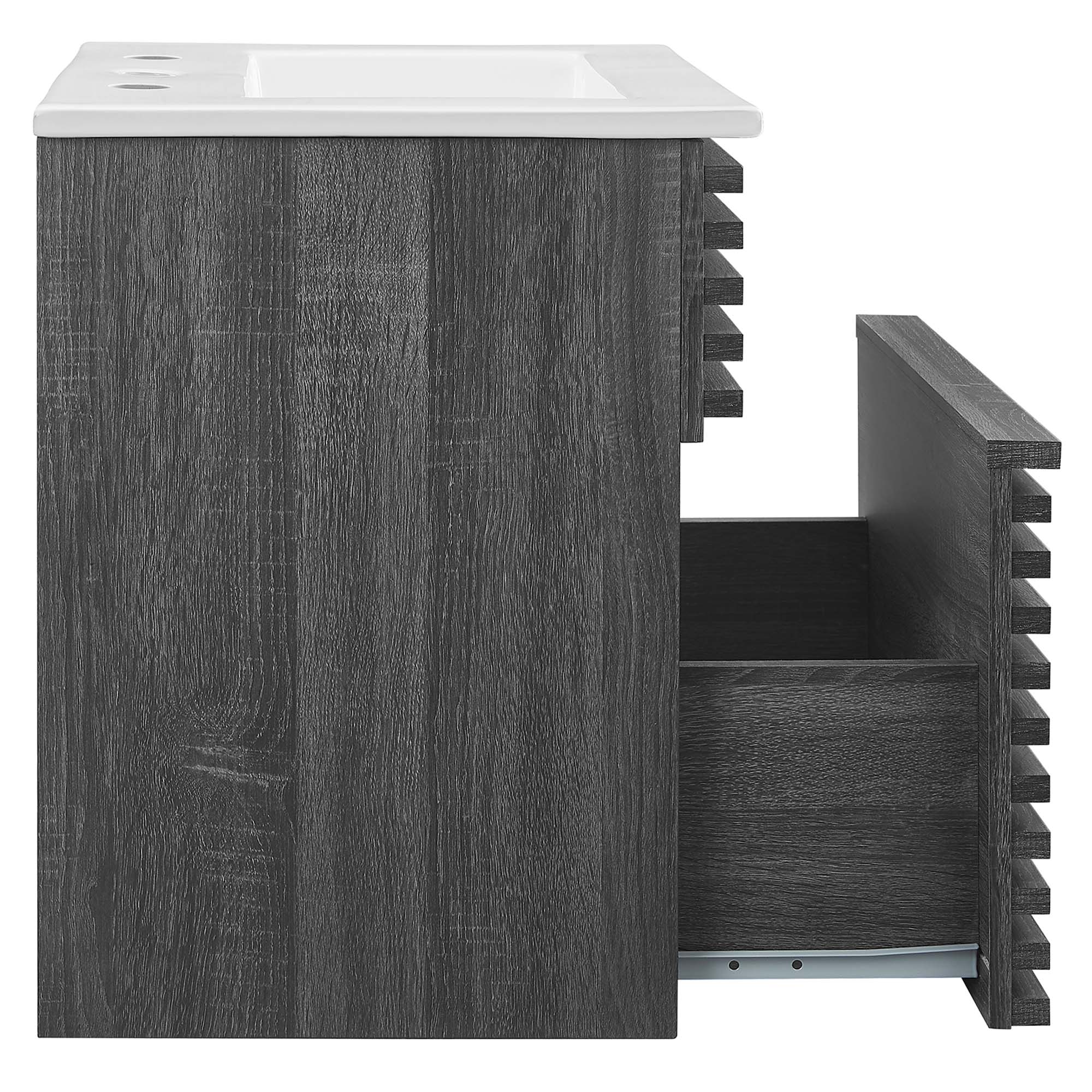 Render 18" Wall-Mount Bathroom Vanity - Walnut White
