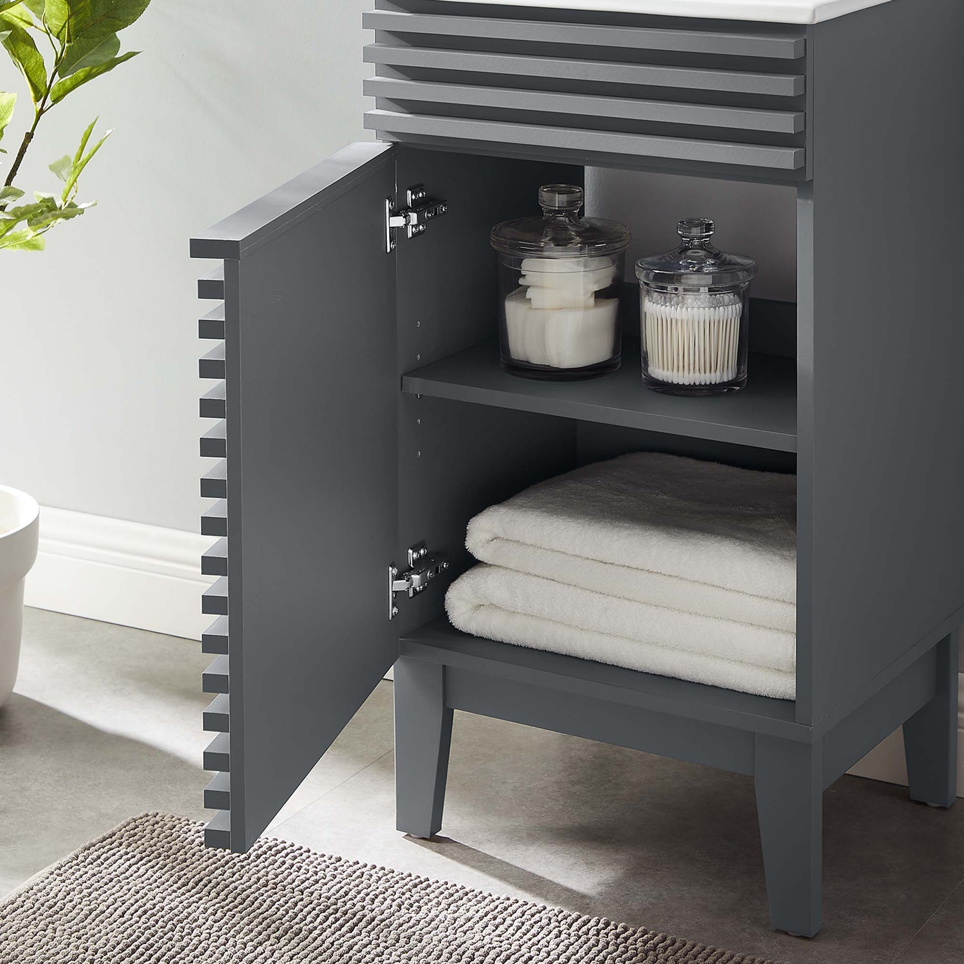 Render 18" and 24" Bathroom Vanities with White Basin Included