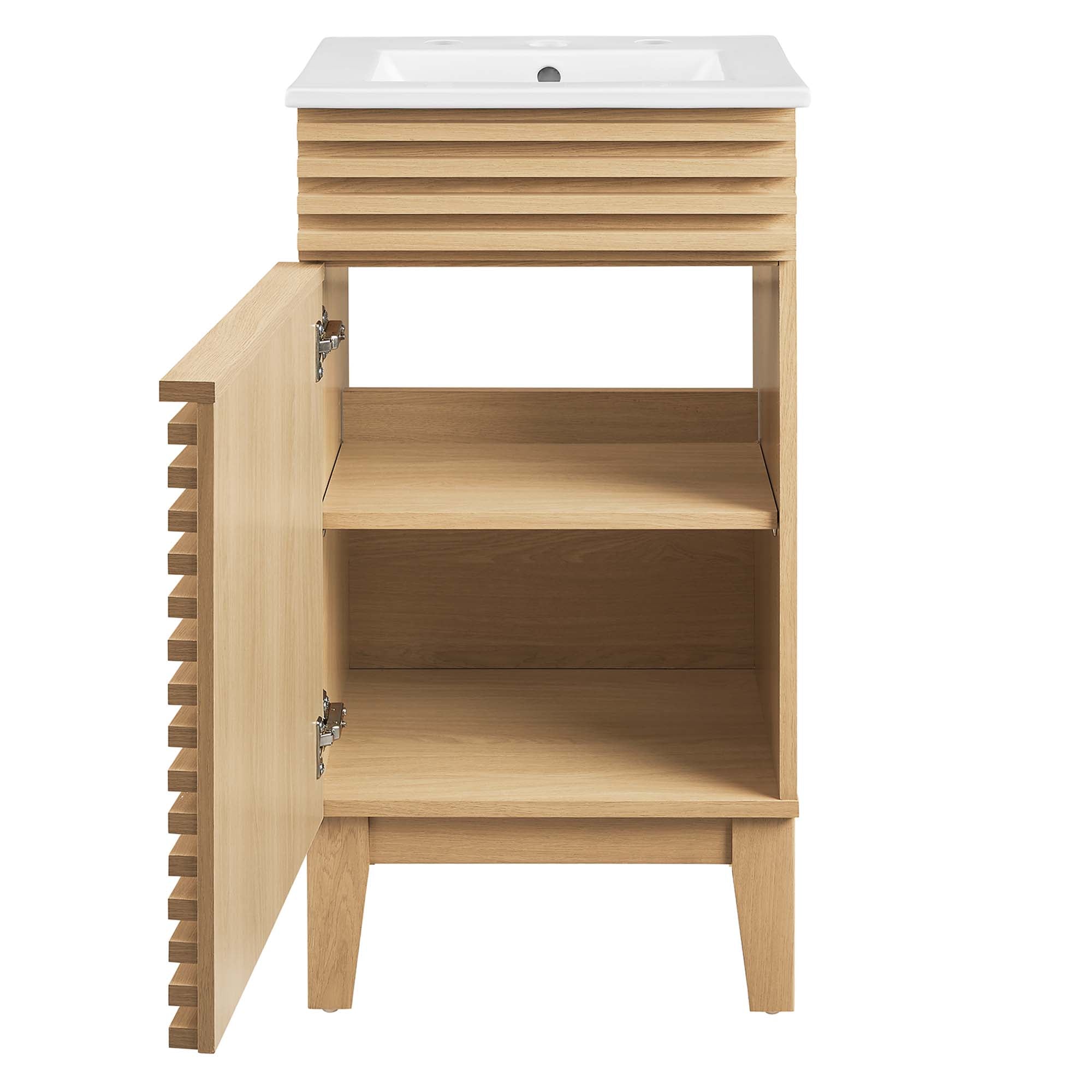 Render 18" and 24" Bathroom Vanities with White Basin Included