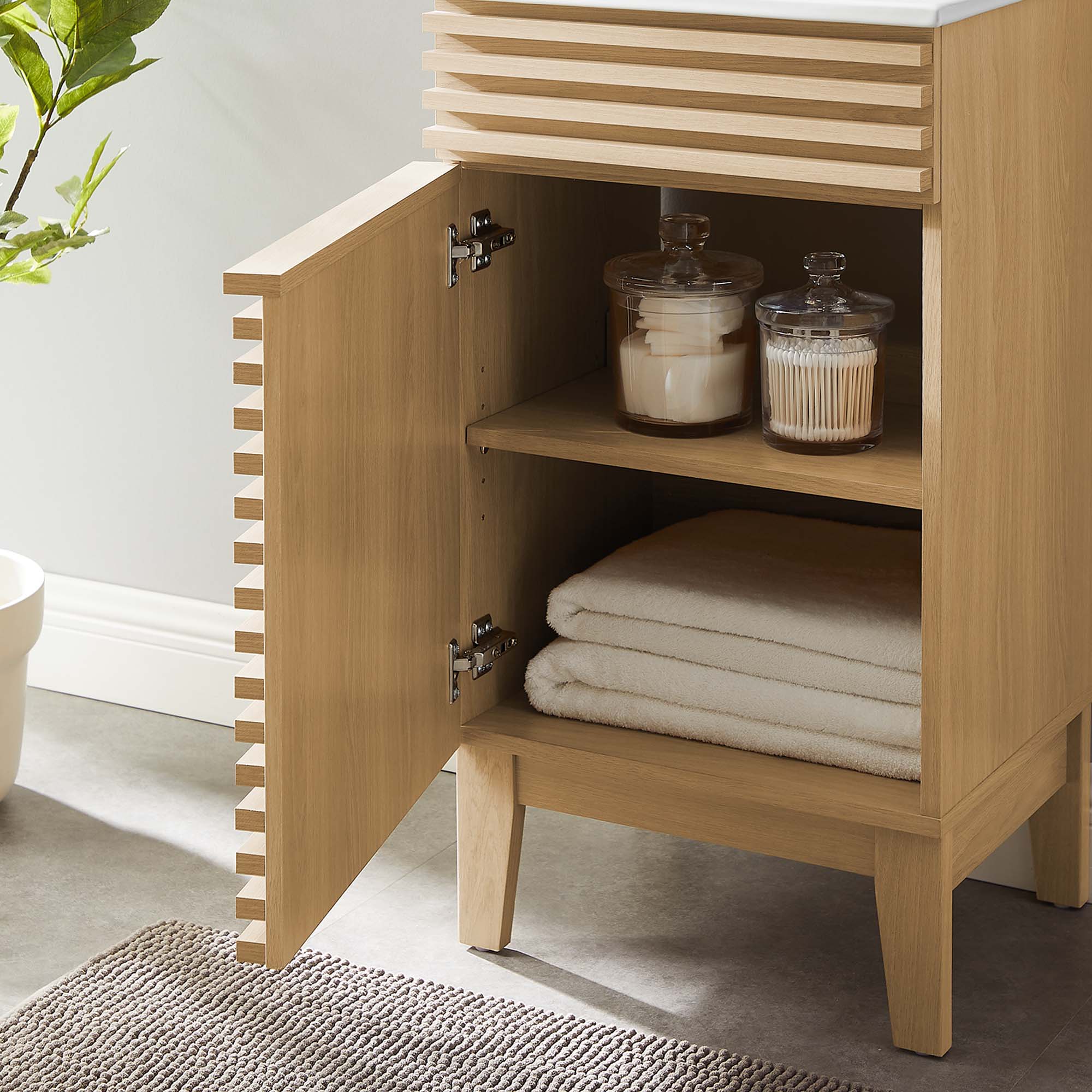 Render 18" and 24" Bathroom Vanities with White Basin Included