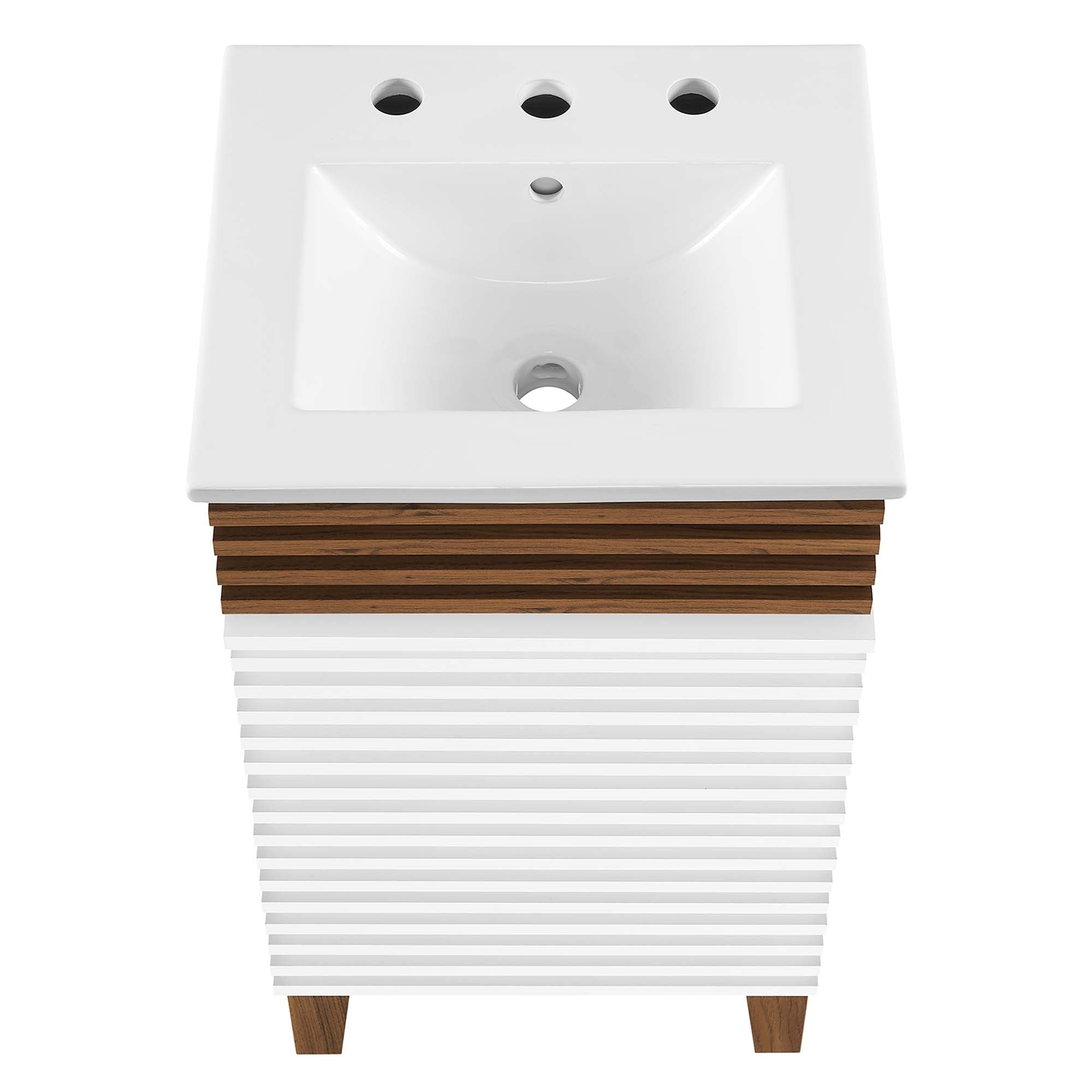 Render 18" and 24" Bathroom Vanities with White Basin Included